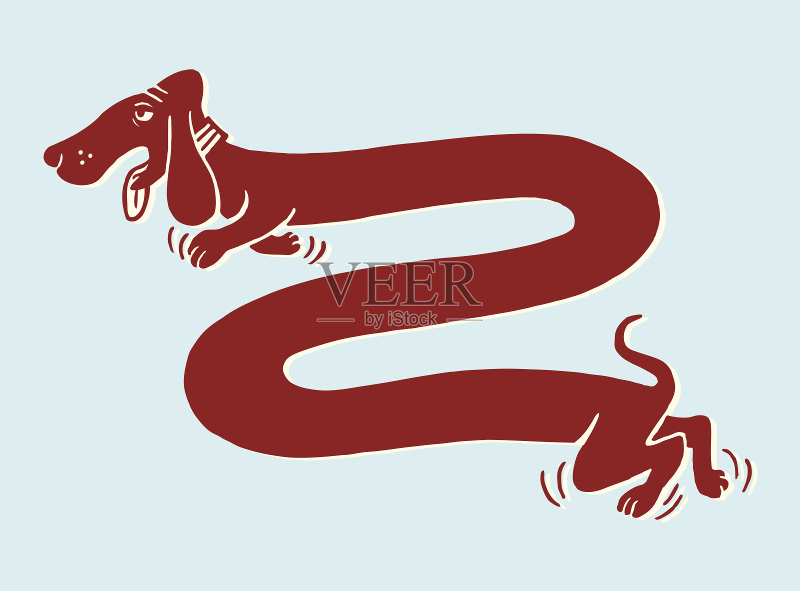 很长的狗插画图片素材