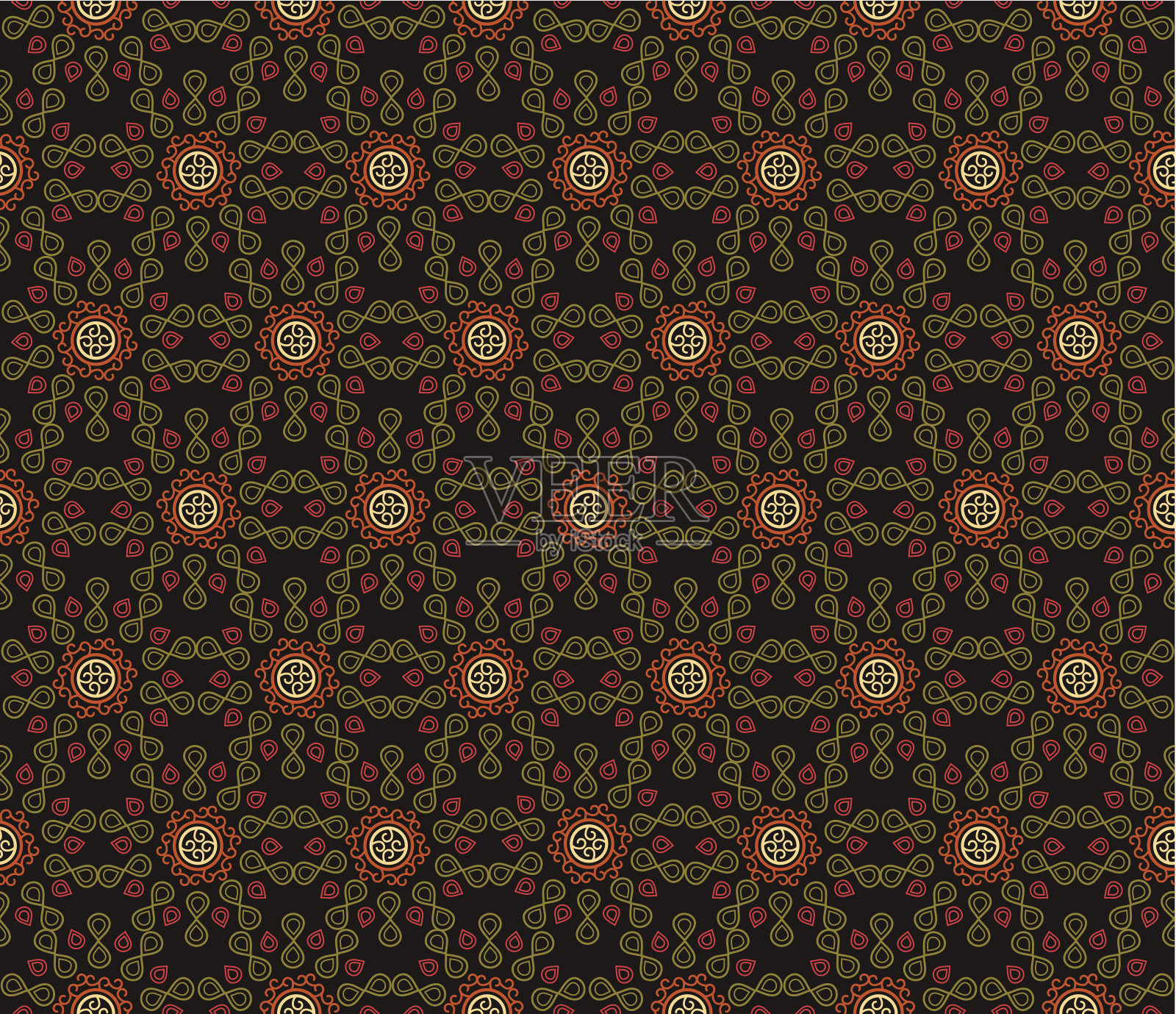 无缝刺绣设计材料插画图片素材