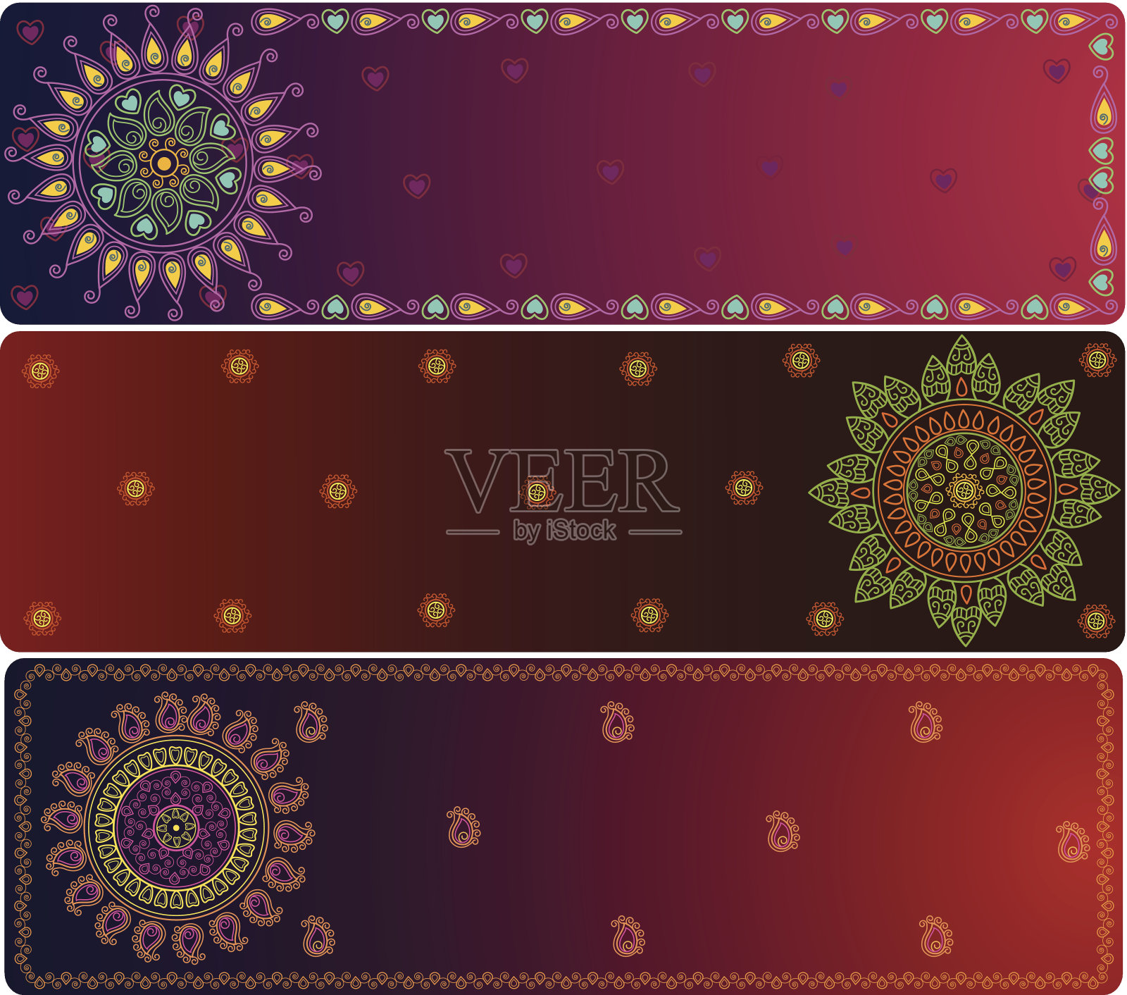 曼荼罗的横幅插画图片素材