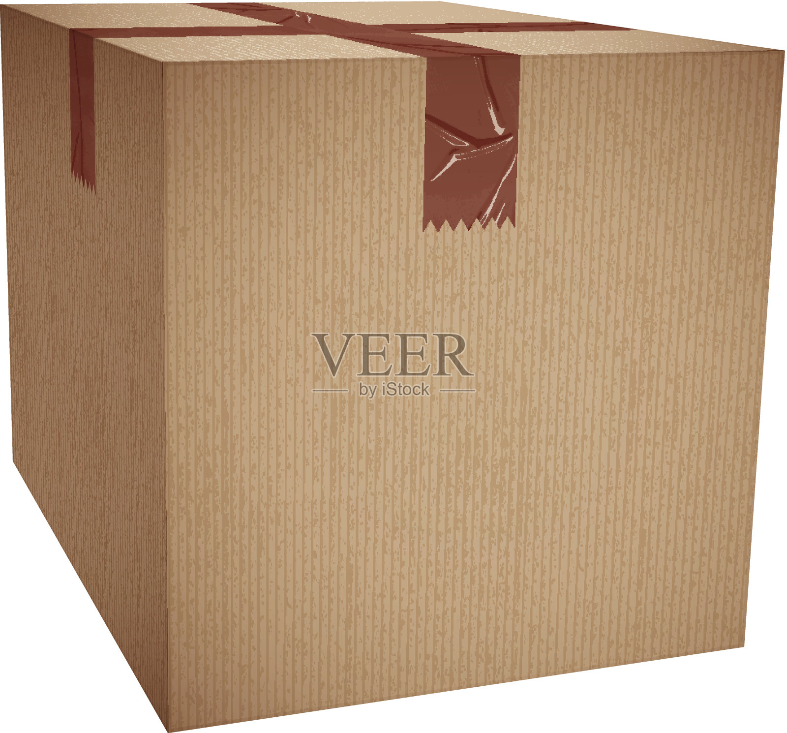 带包装胶带的纸板箱插画图片素材