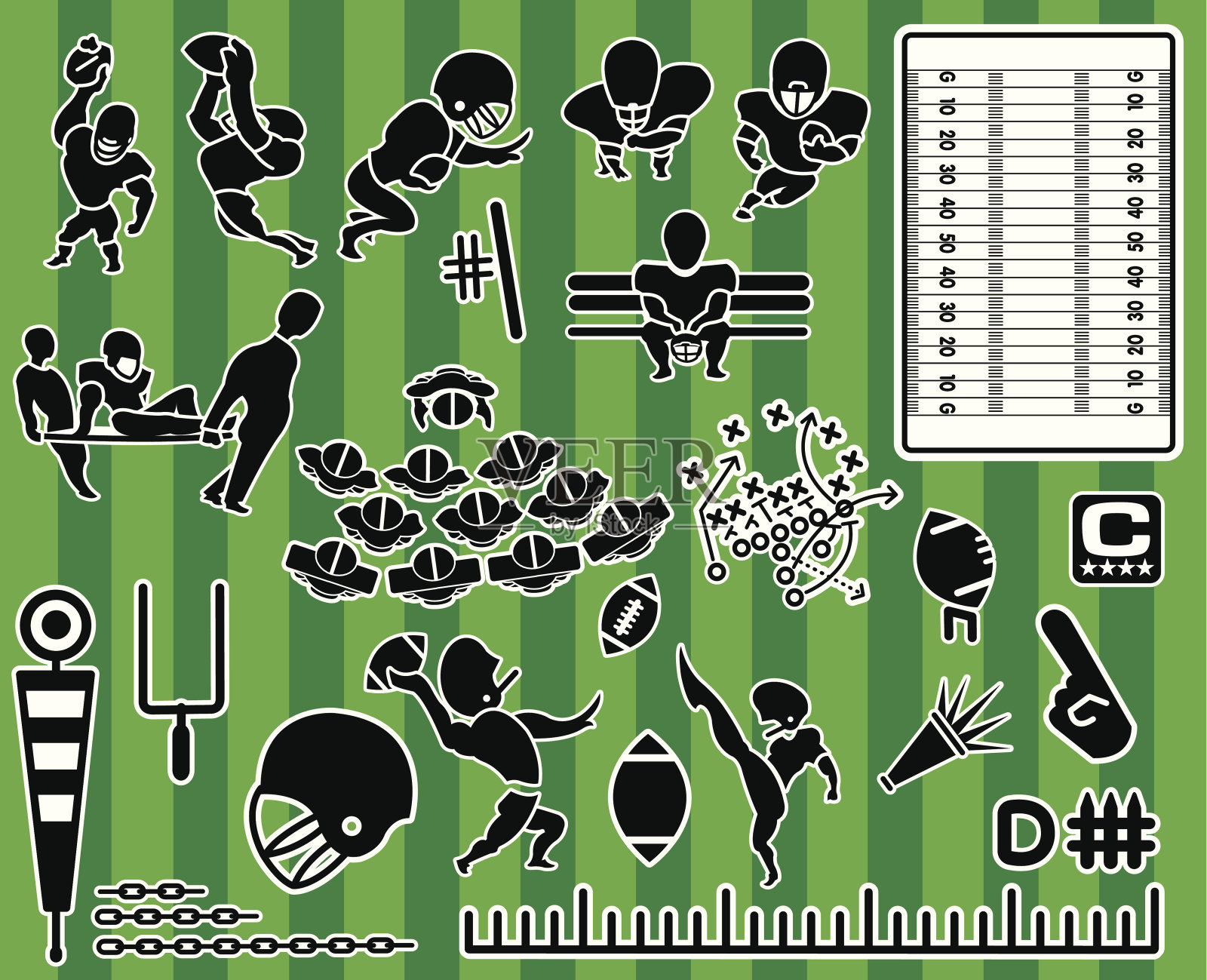 足球主题图标收集集插画图片素材