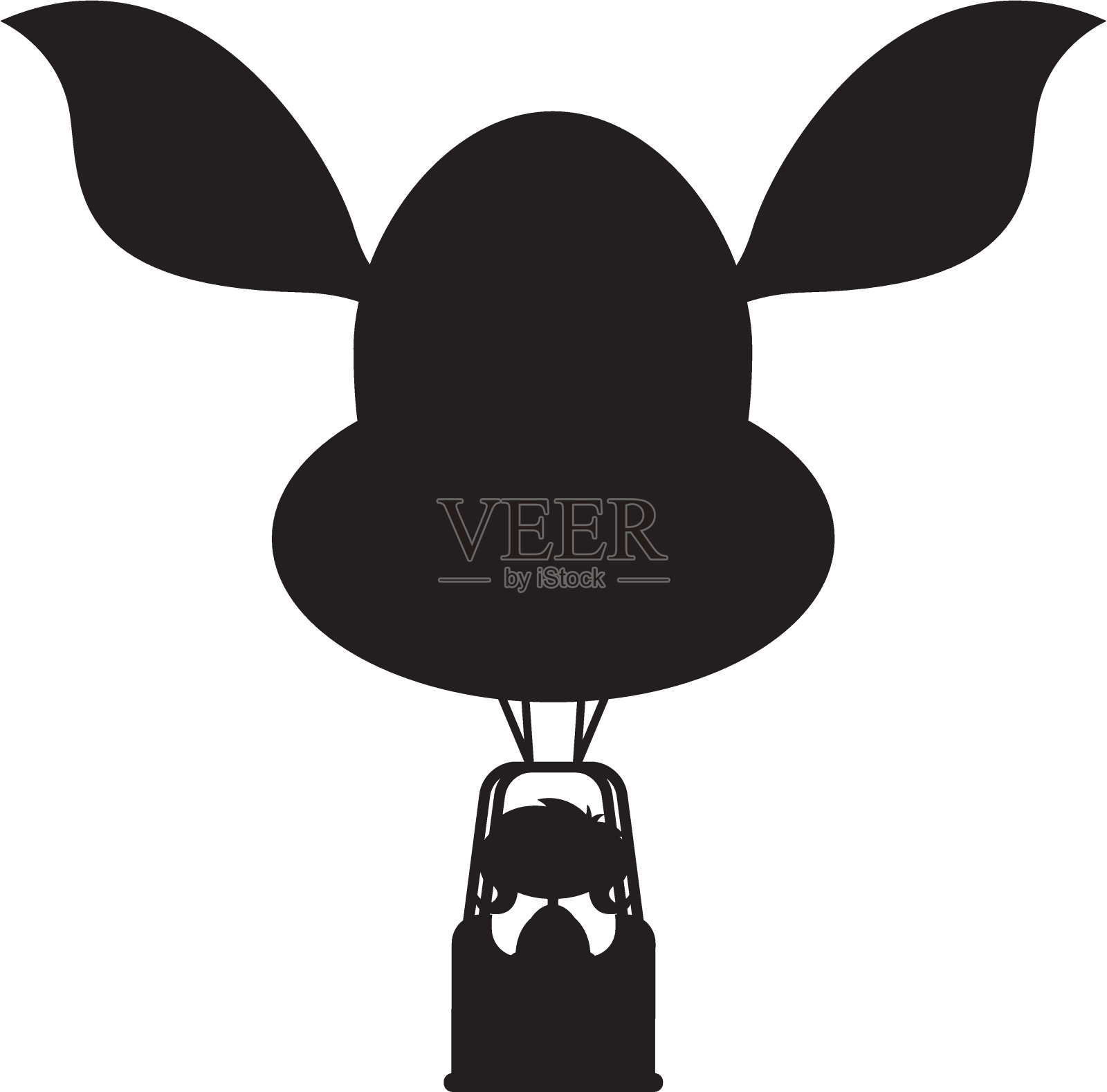 动物形状的热气球剪影设计元素图片