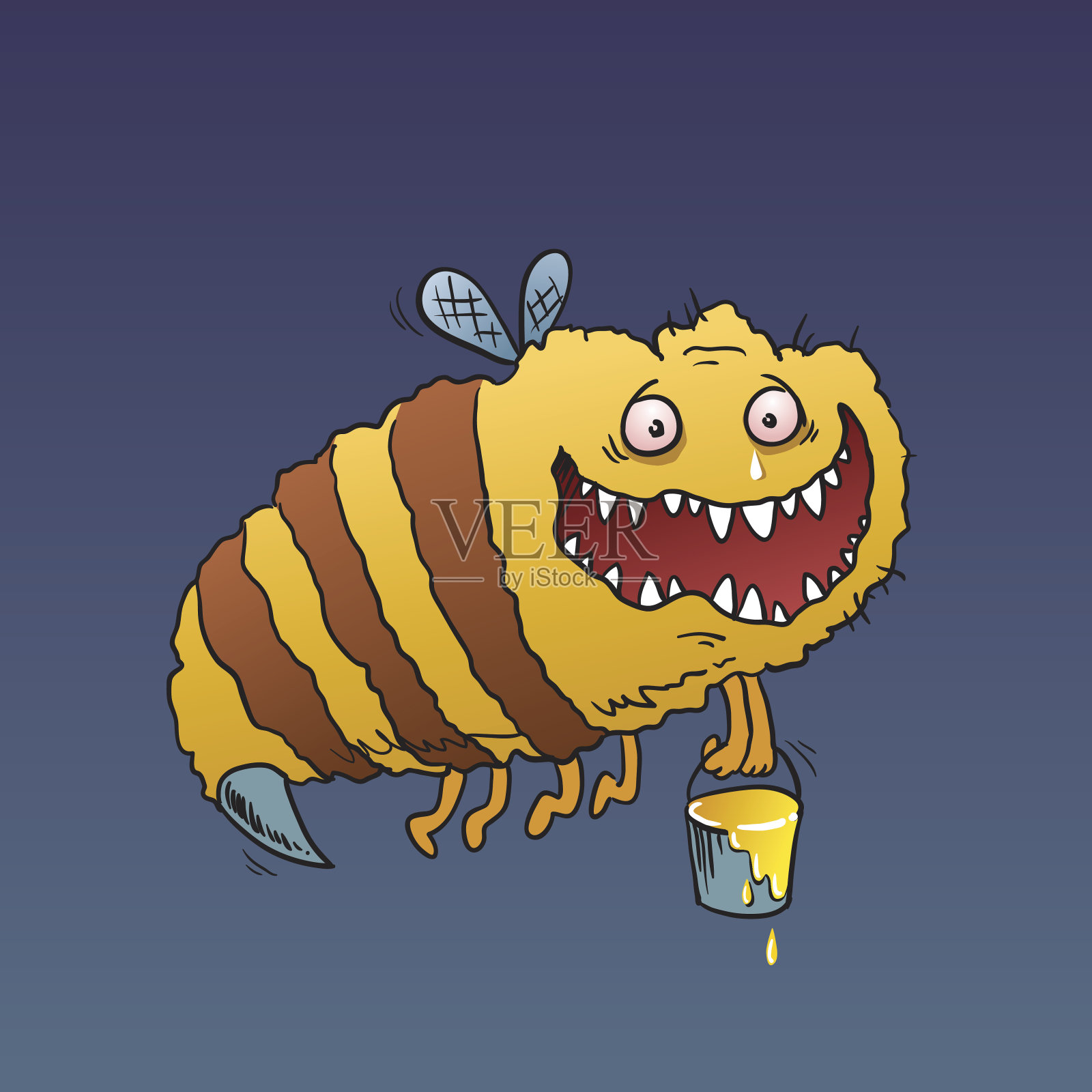 巨大的蜜蜂插画图片素材