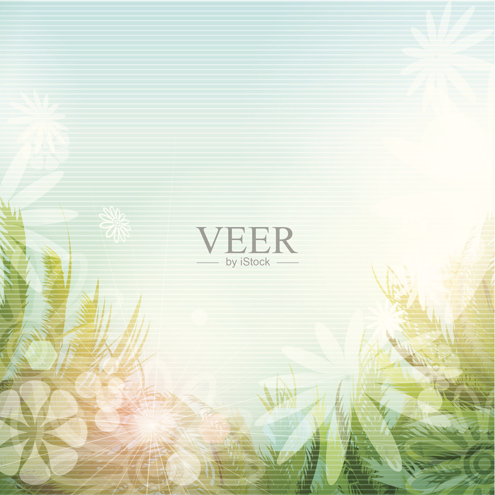 夏天花的背景插画图片素材