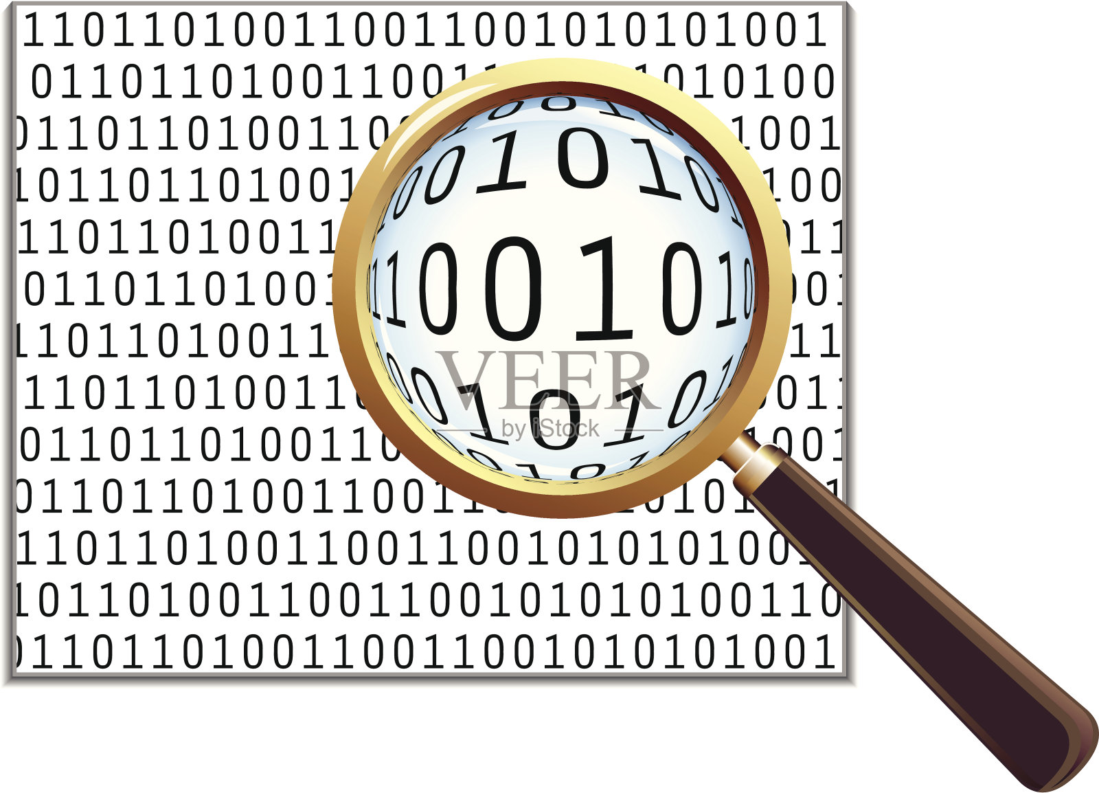 二进制代码搜索插画图片素材