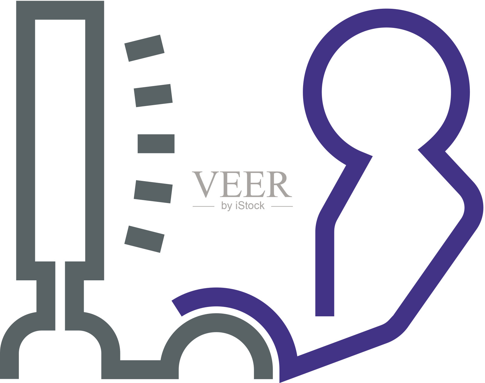 人在电脑上做专业标志工作插画图片素材