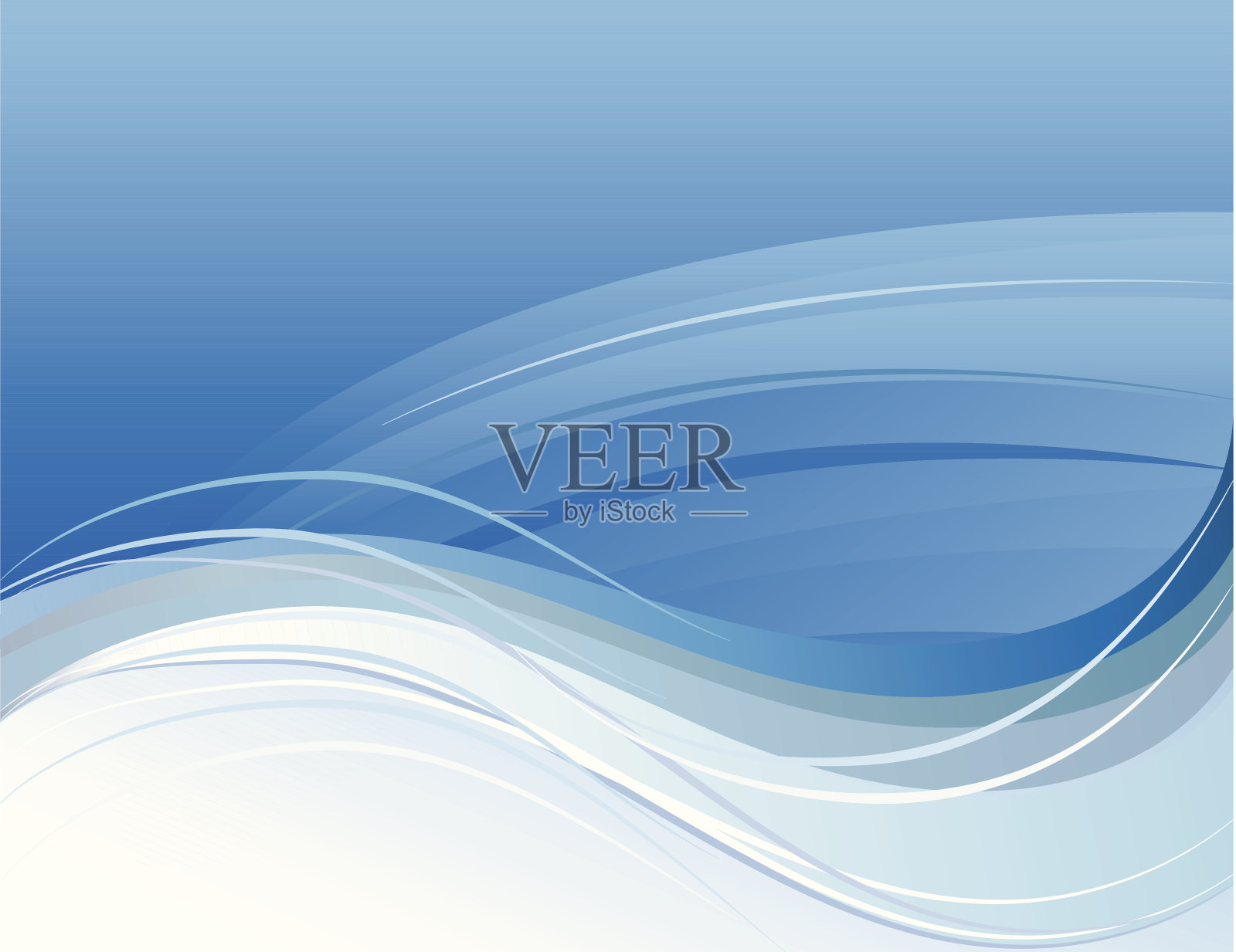 蓝色波浪背景插画图片素材