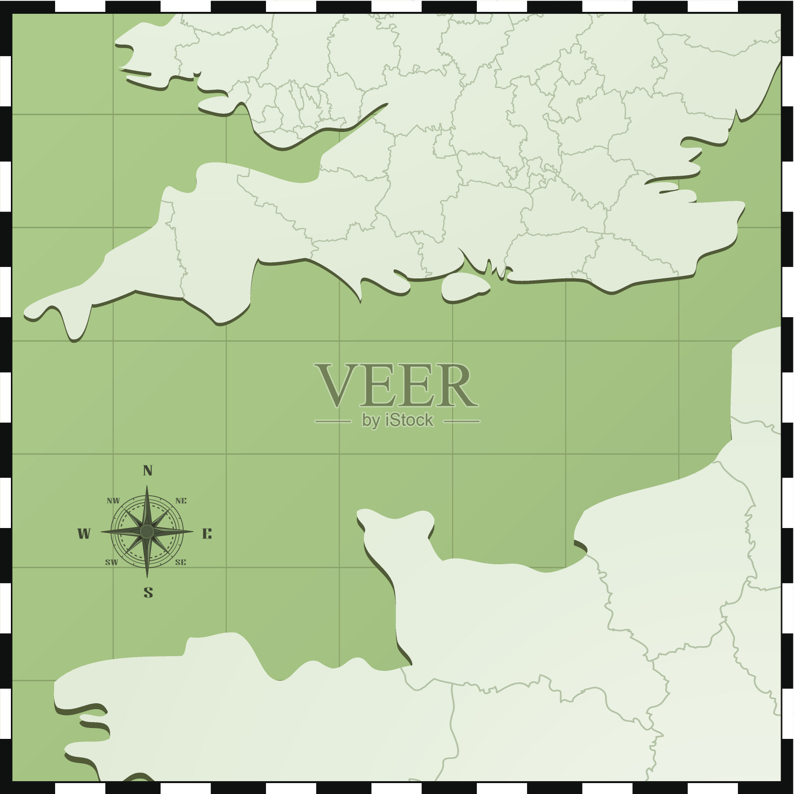 英吉利海峡地图插画图片素材