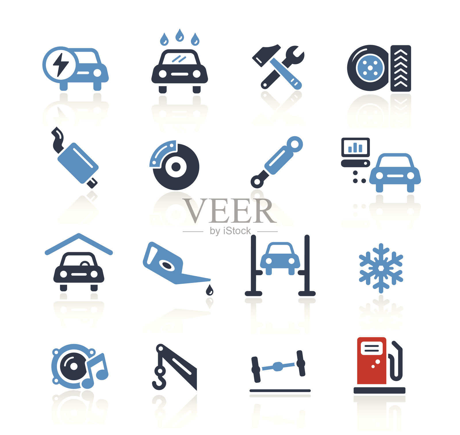 汽车服务二色|专业系列图标素材