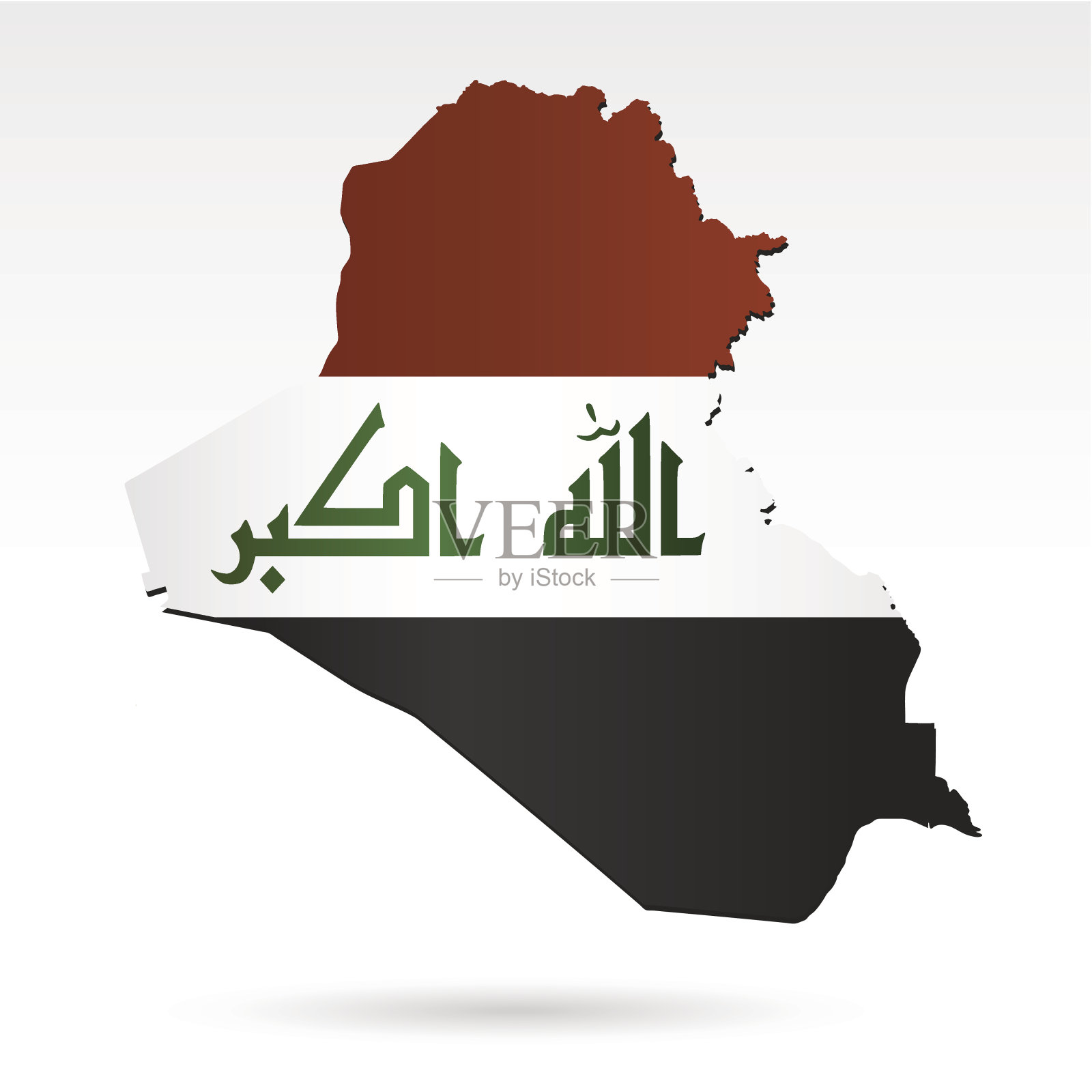 伊拉克国旗地图插画图片素材