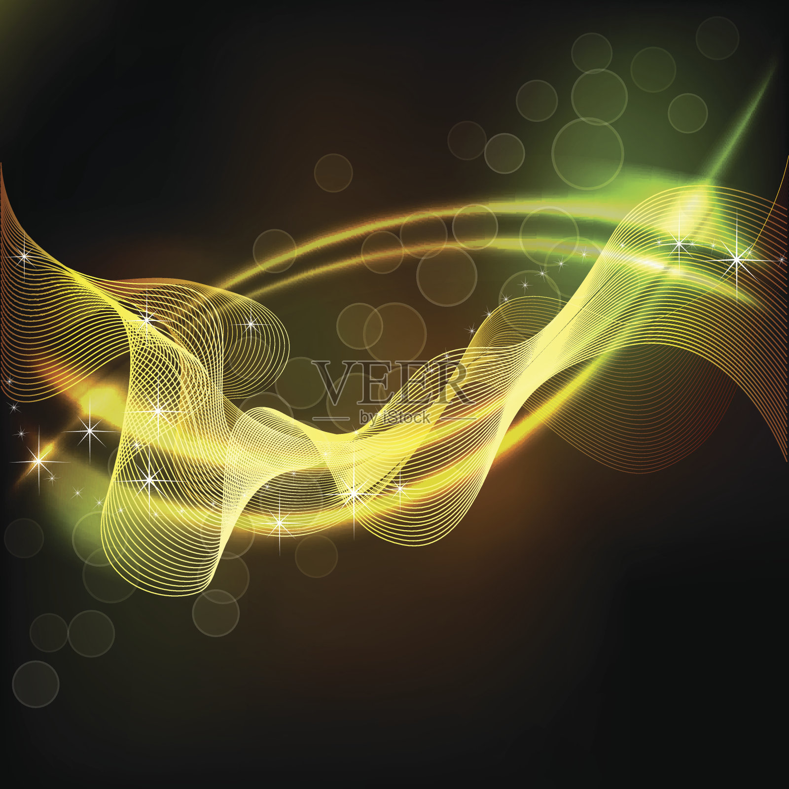 黑色背景上的明亮抽象插画图片素材