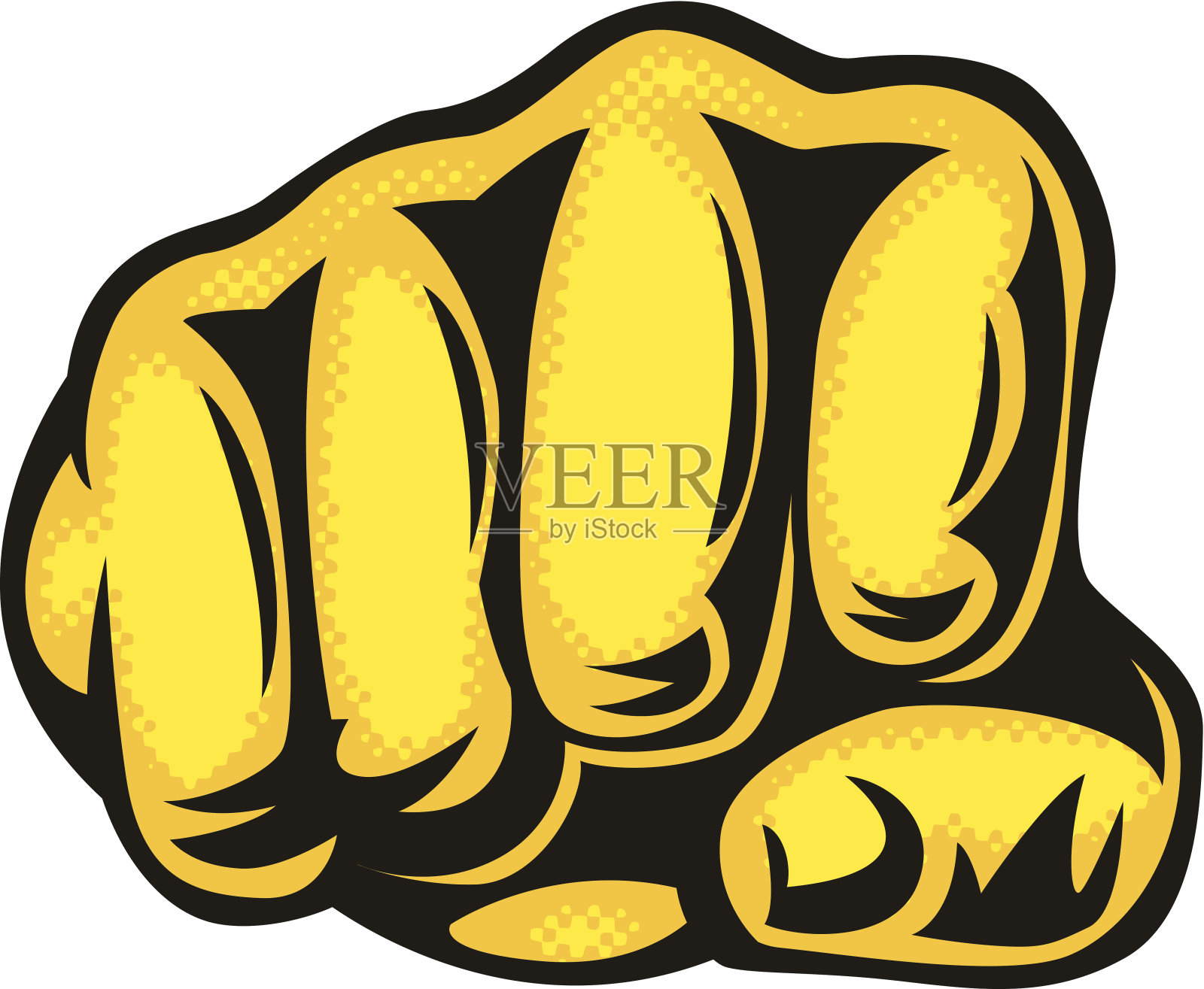 冲孔的拳头插画图片素材