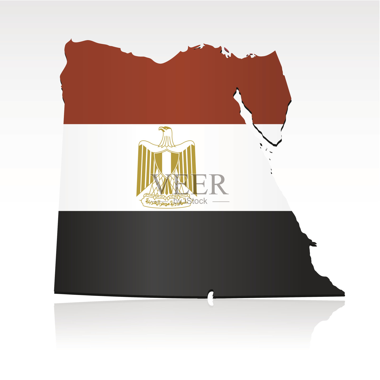 埃及国旗的地图插画图片素材