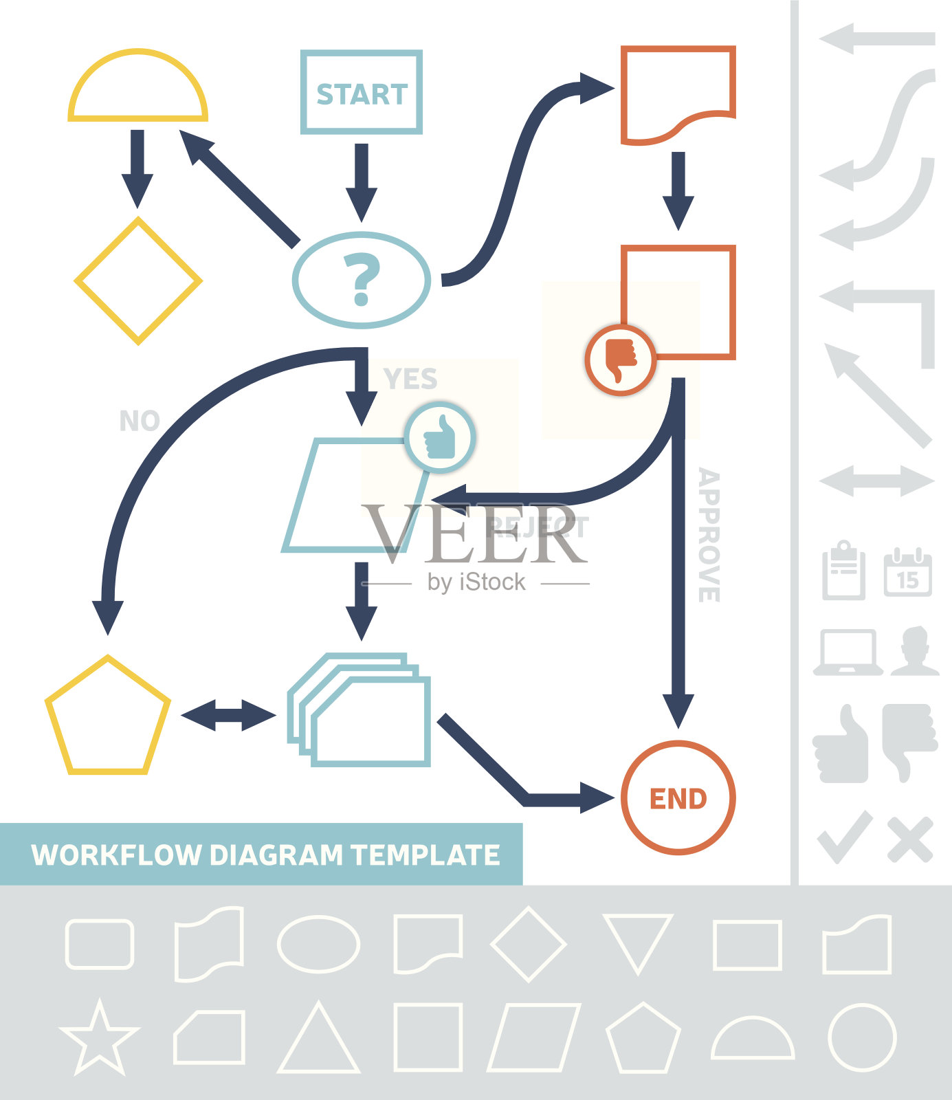 工作流设计模板插画图片素材