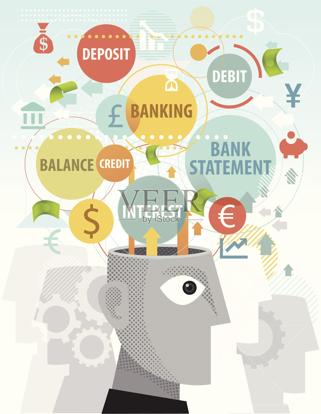 银行的想法插画图片素材