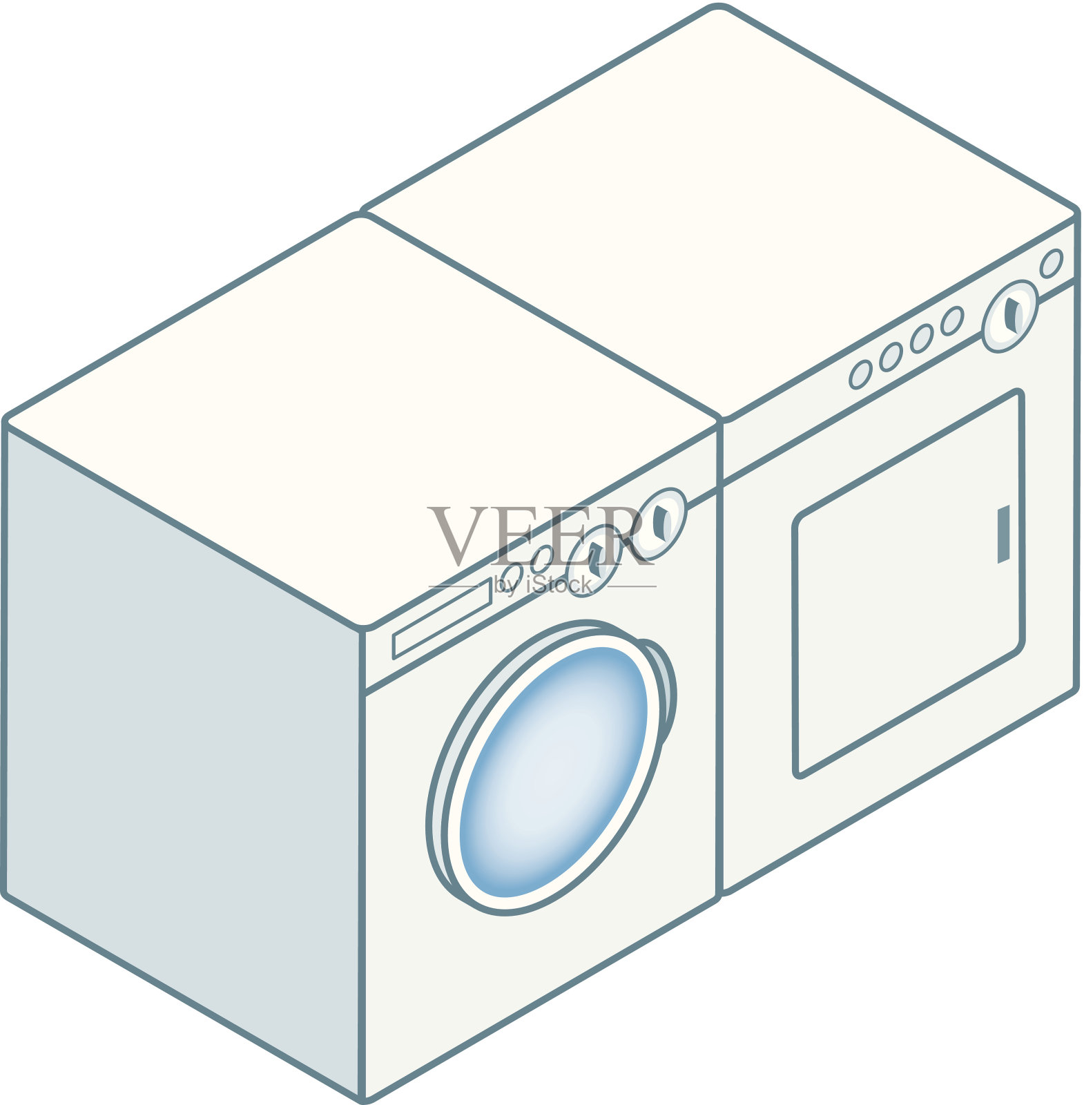 洗衣机和干衣机设计元素图片