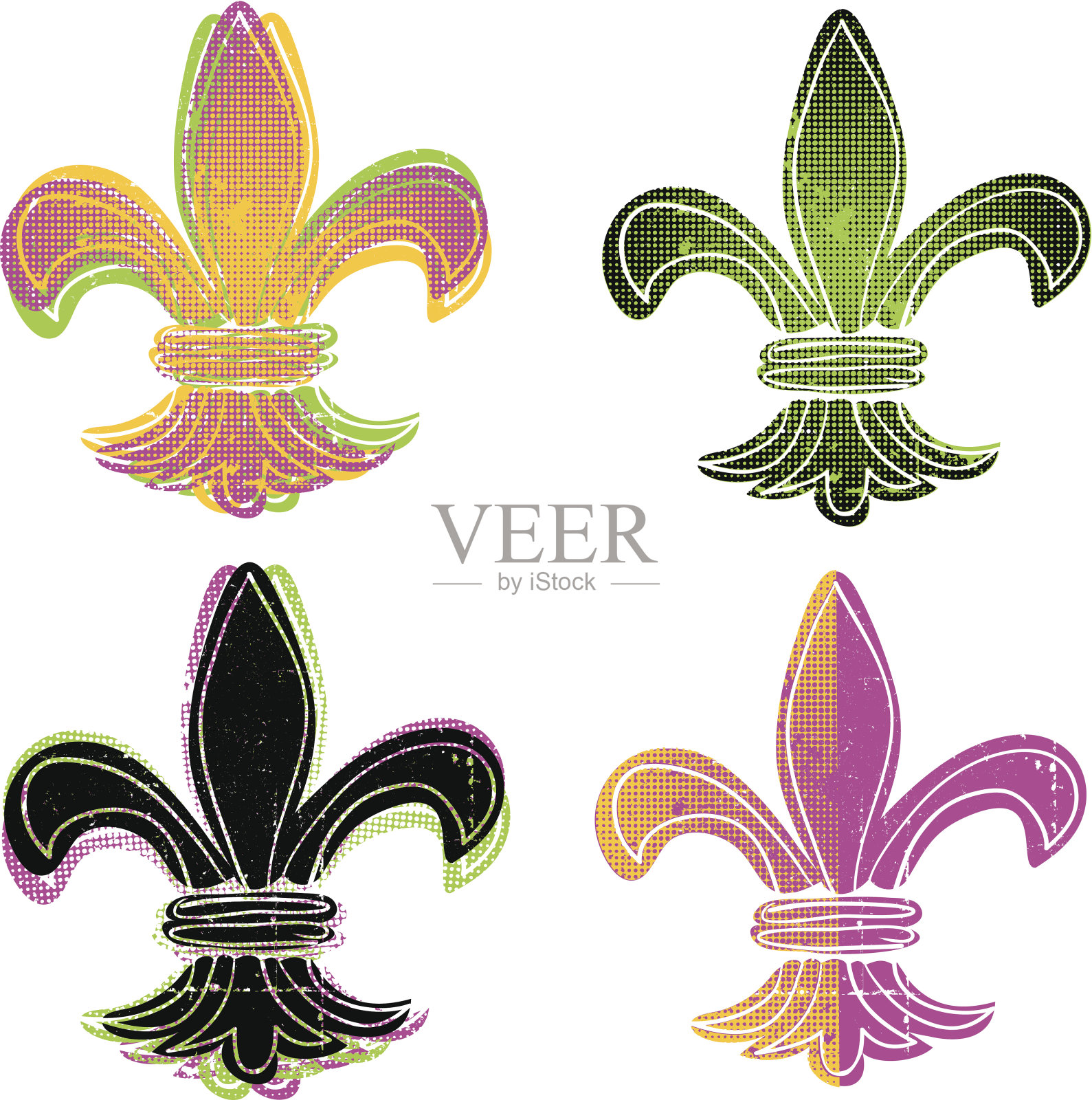 流行艺术弗勒尔·德利斯插画图片素材