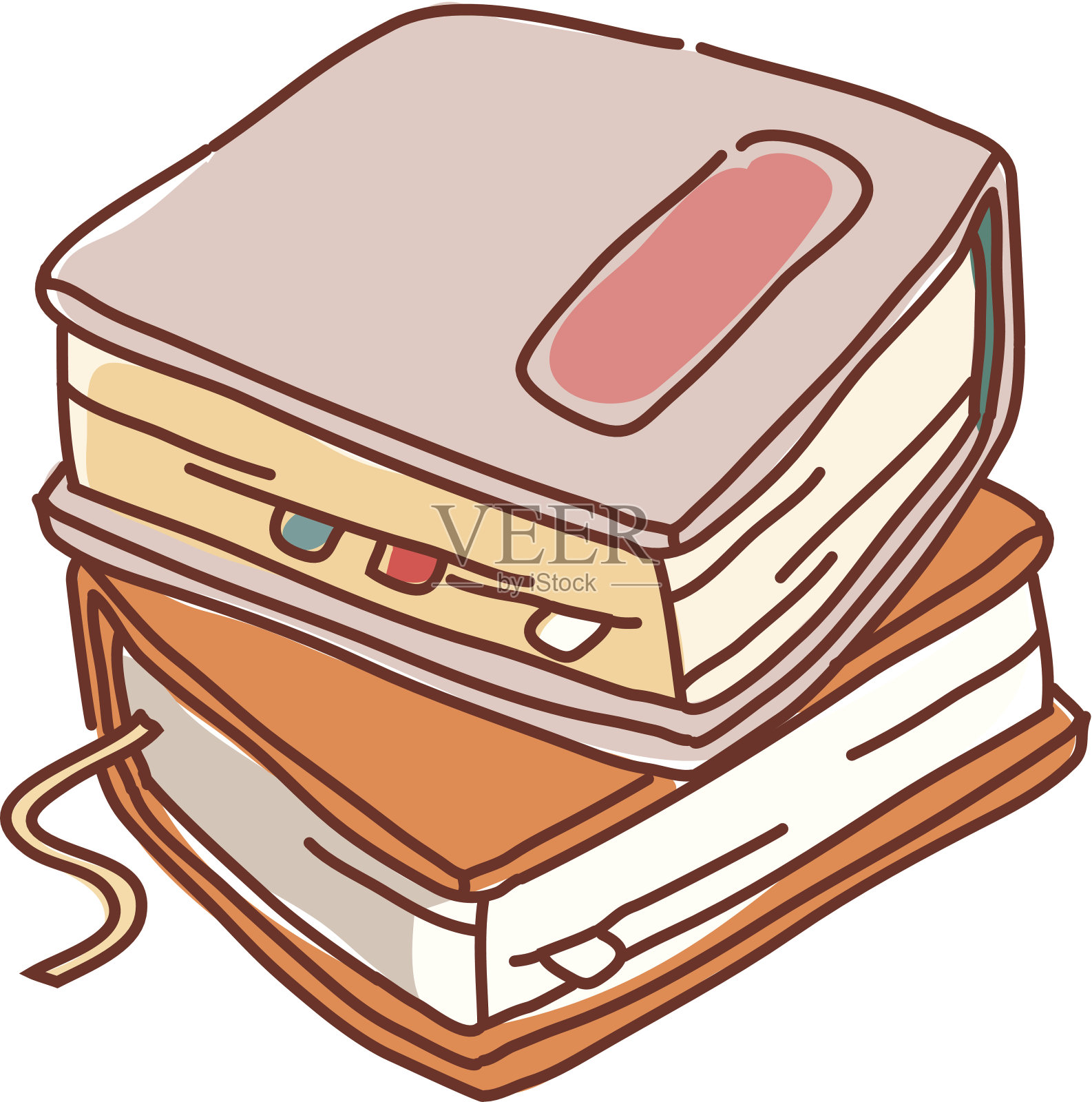 放了两本书插画图片素材