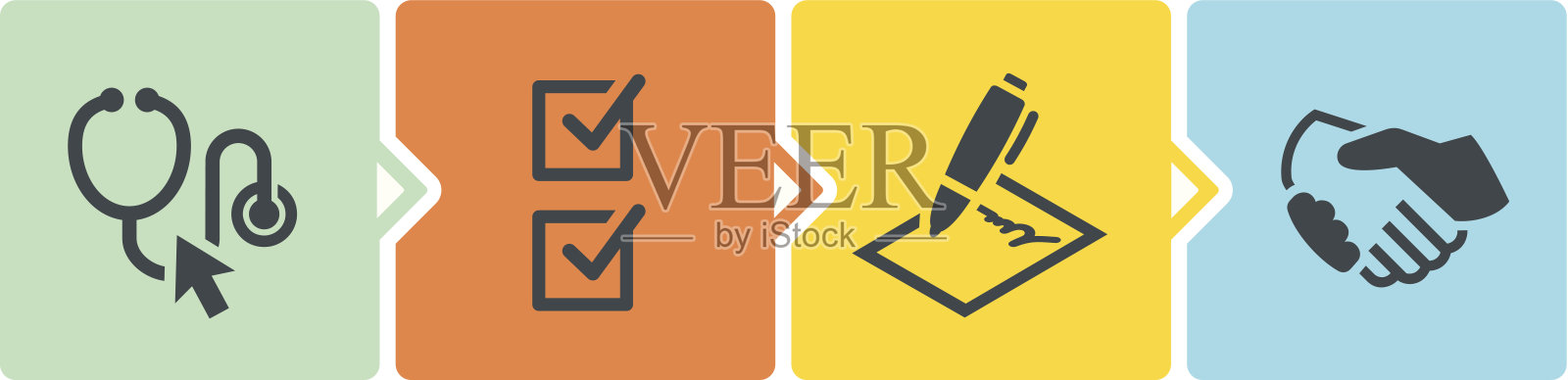 医疗保险申请流程插画图片素材