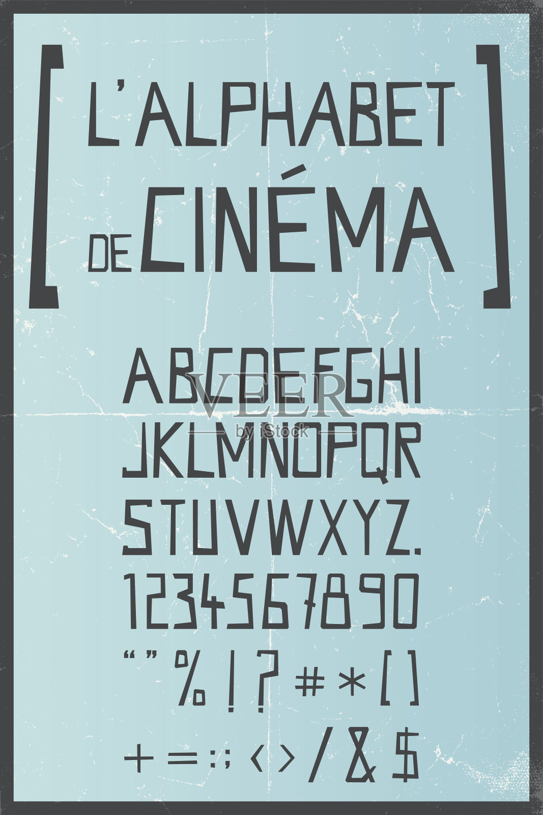 矢量手绘复古字母表插画图片素材