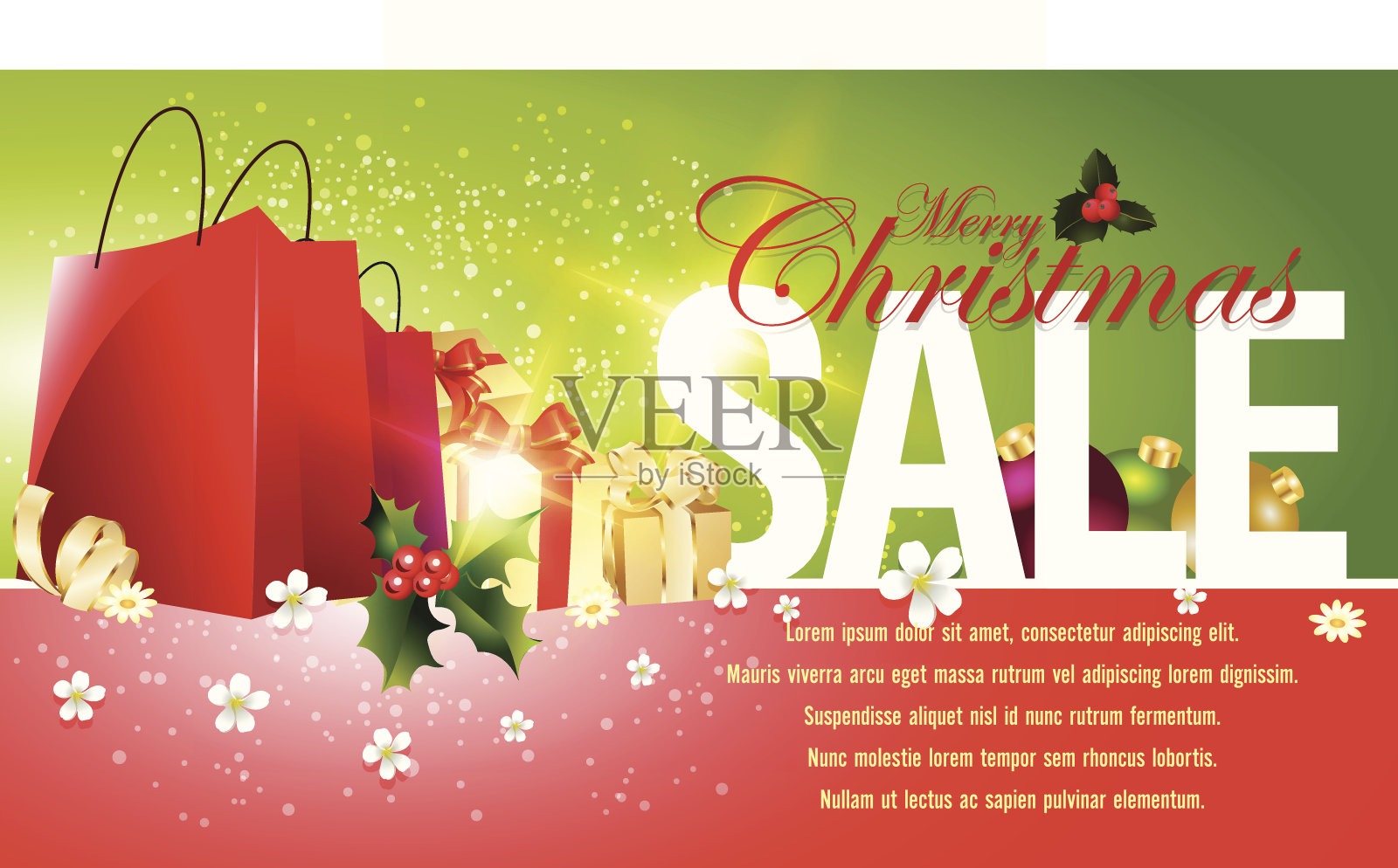 圣诞快乐促销背景插画图片素材