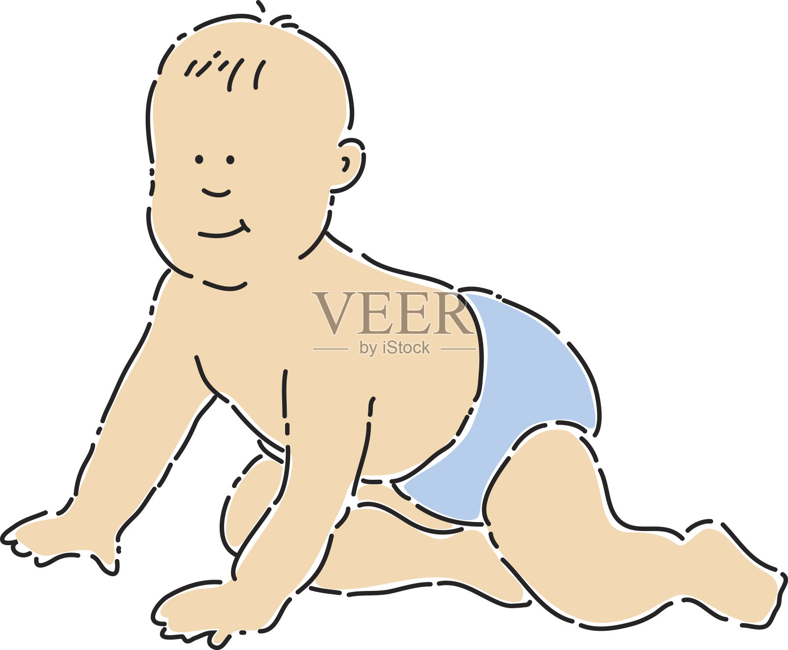 爬行的婴儿设计元素图片