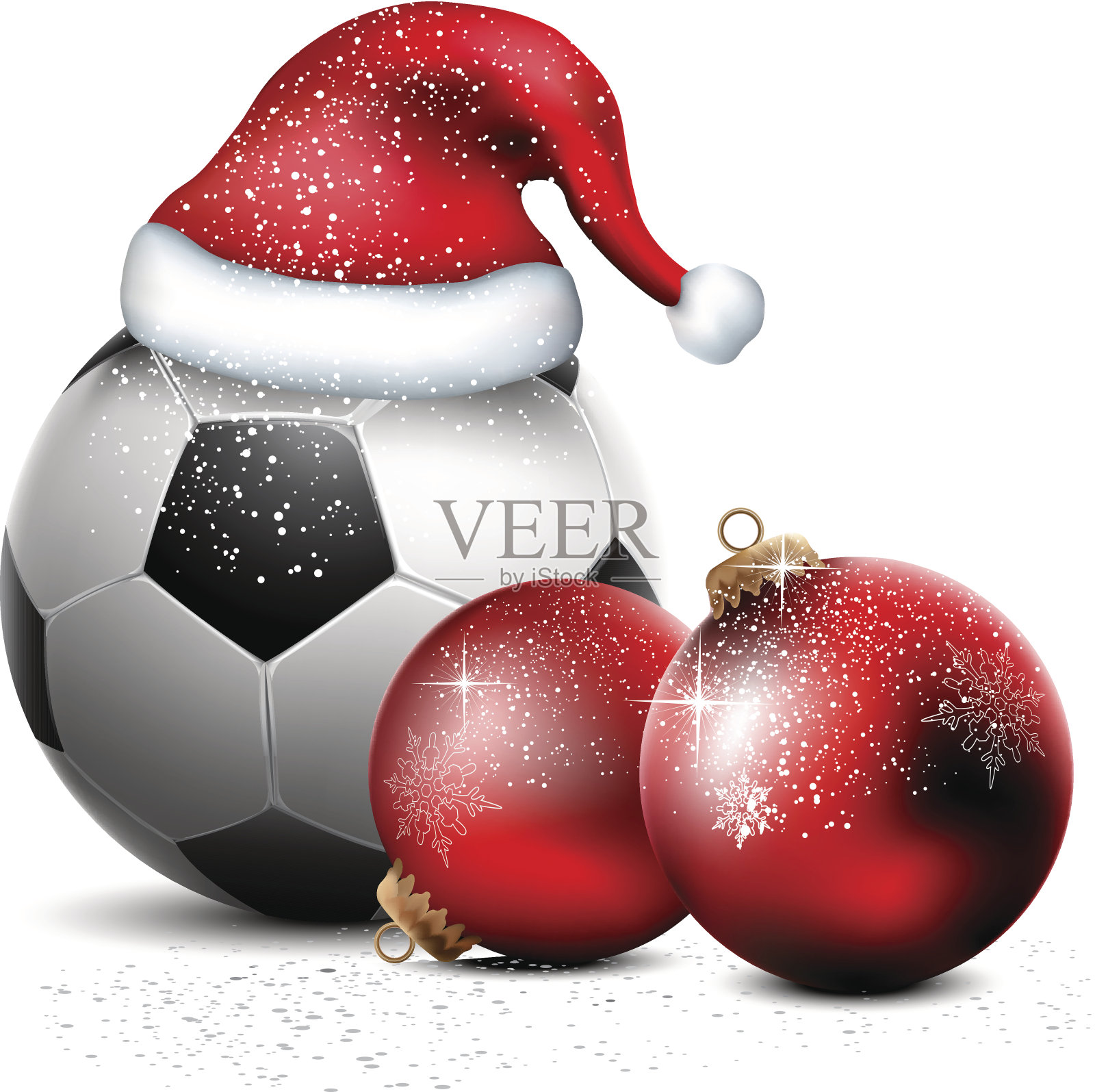 足球圣诞背景插画图片素材