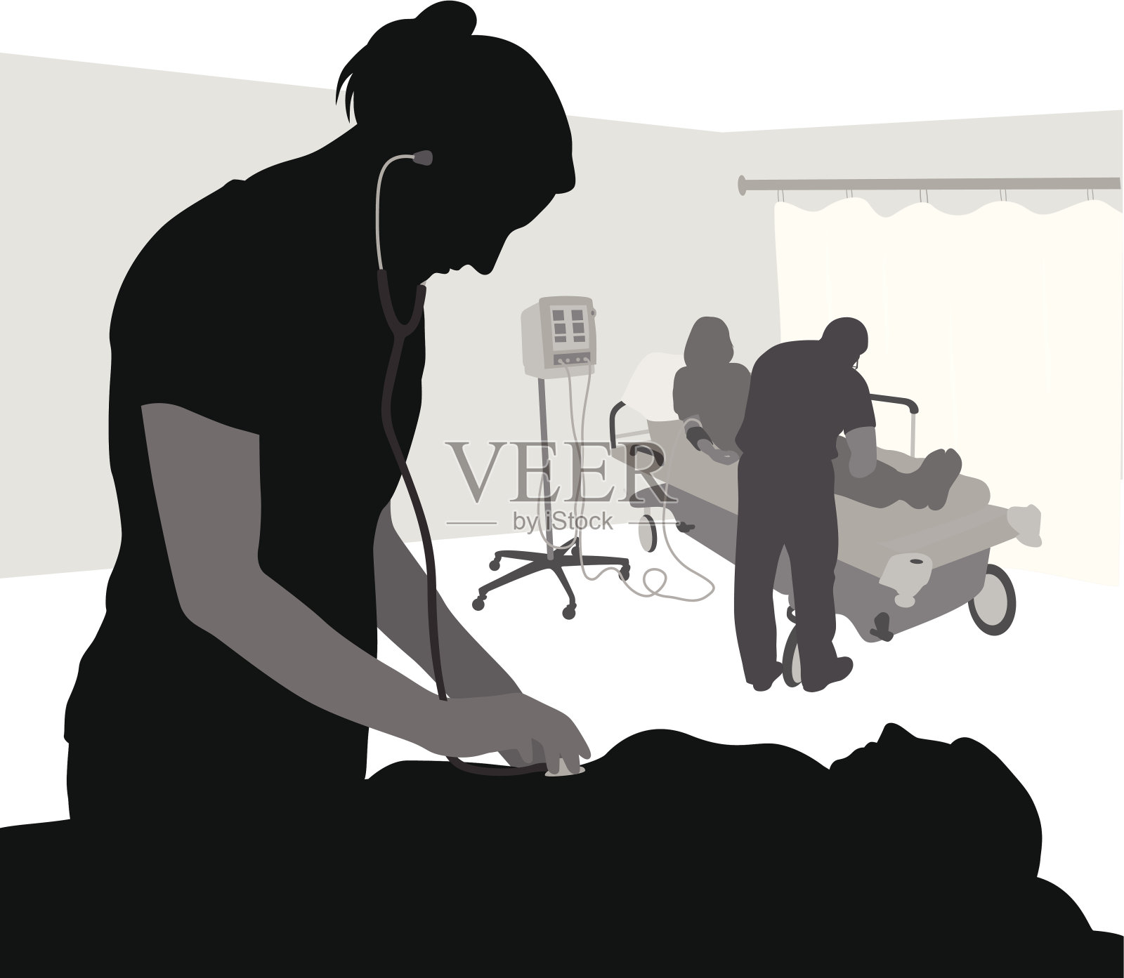 住院向量轮廓插画图片素材