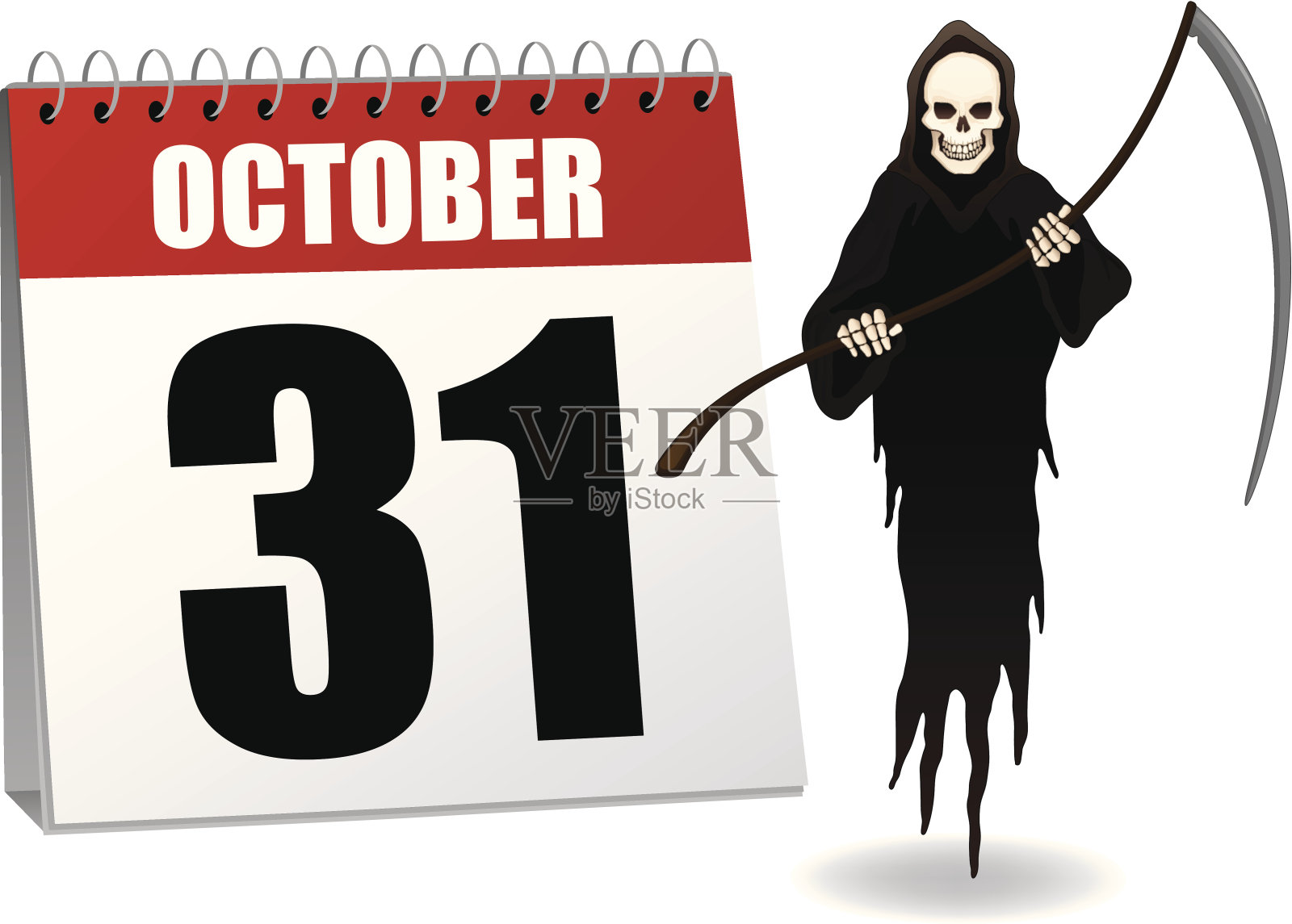 万圣节的日历插画图片素材