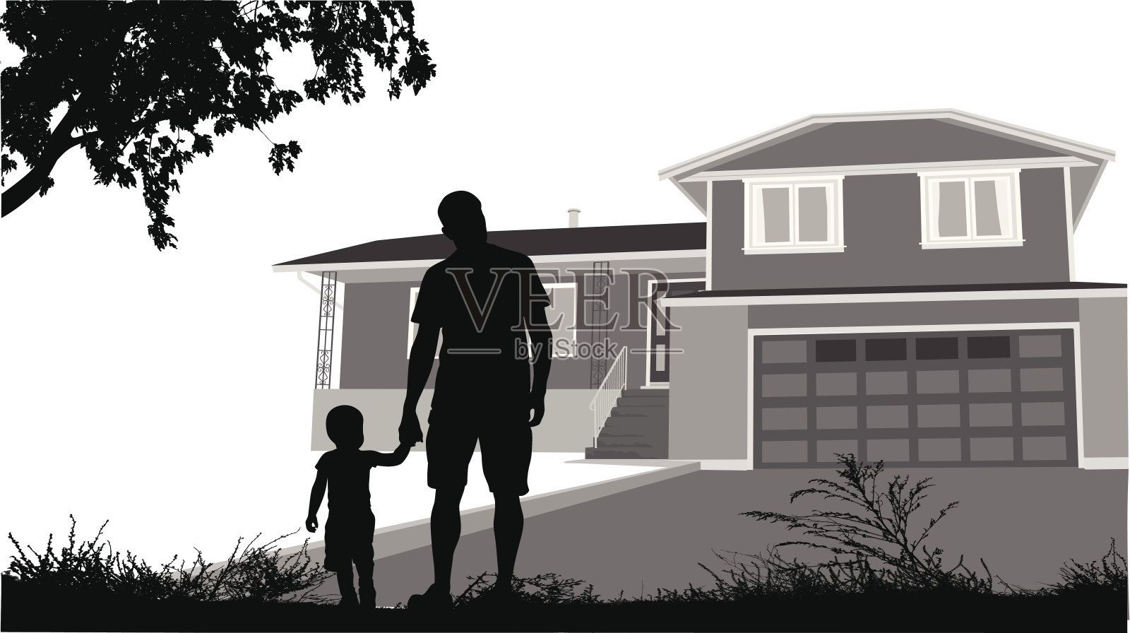 甜蜜之家插画图片素材