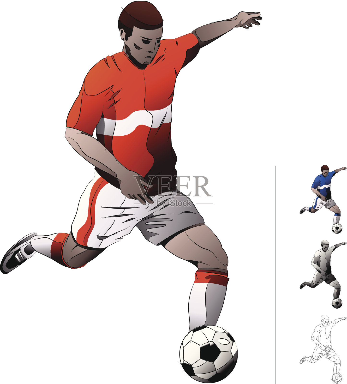 足球运动员插画图片素材
