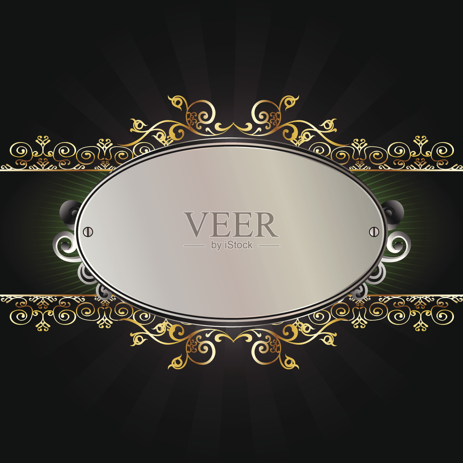 带背景的金属横幅插画图片素材