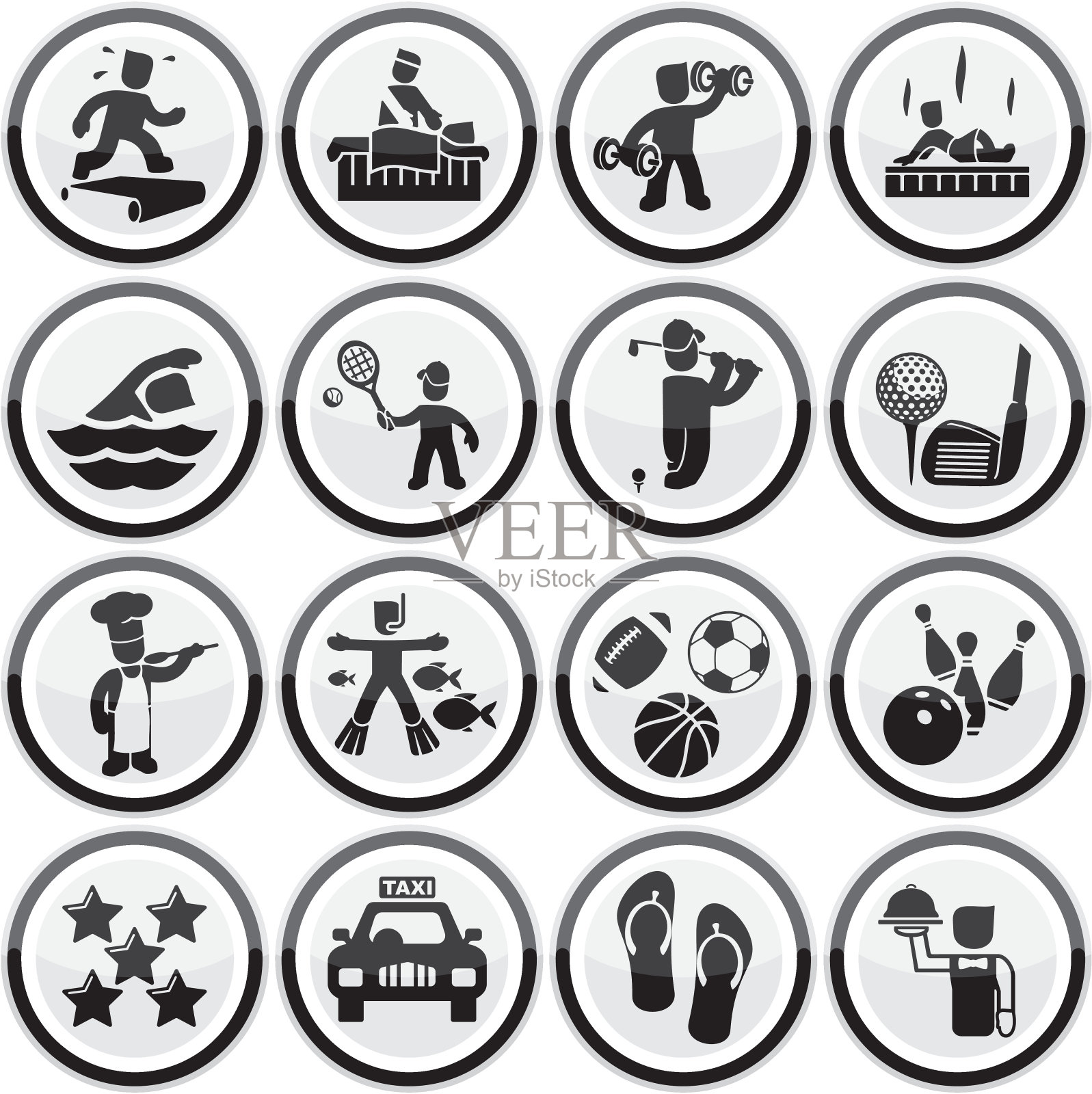 高尔夫度假村和水疗图标图标素材