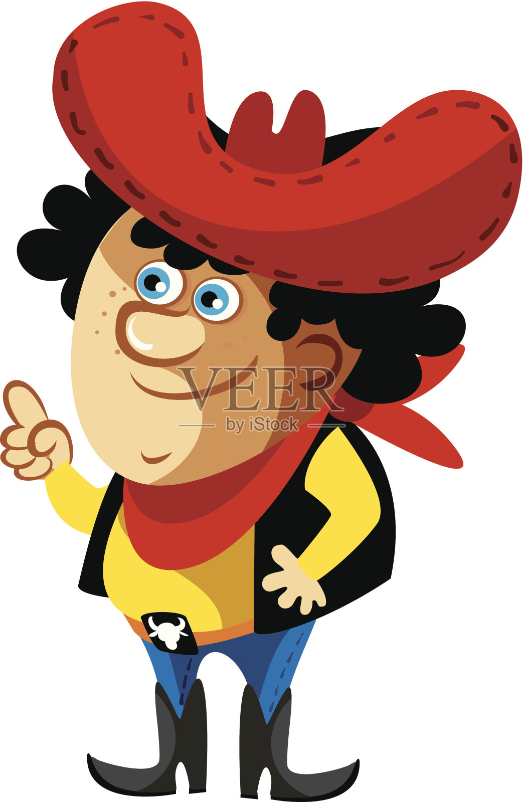 红色的牛仔设计元素图片