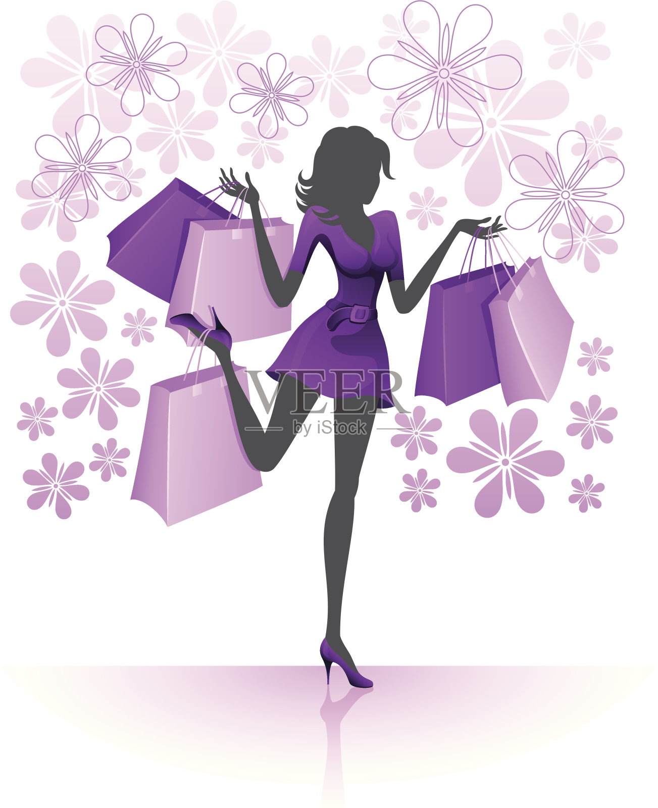女人在购物插画图片素材
