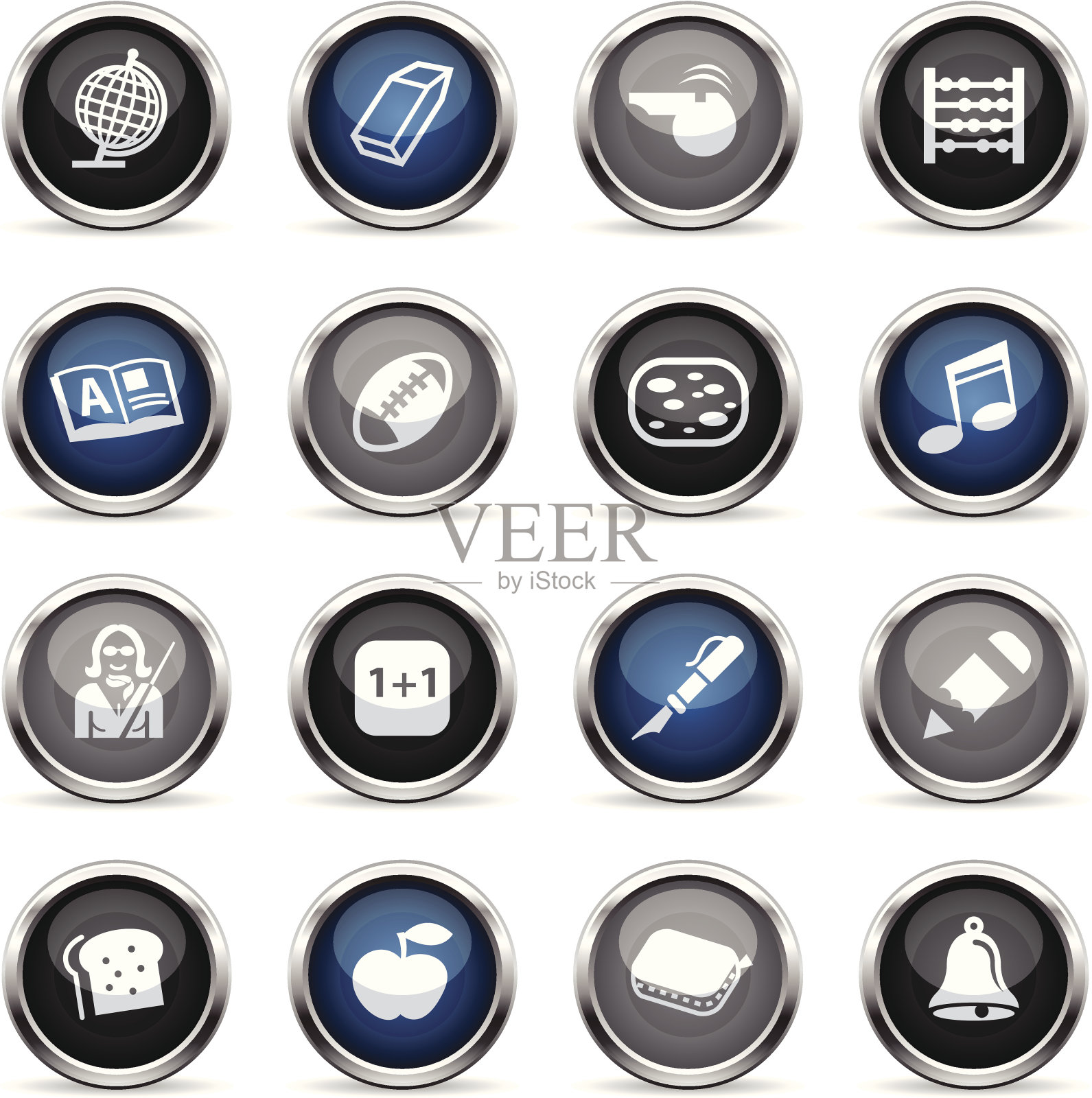 超级光泽图标-学校图标素材