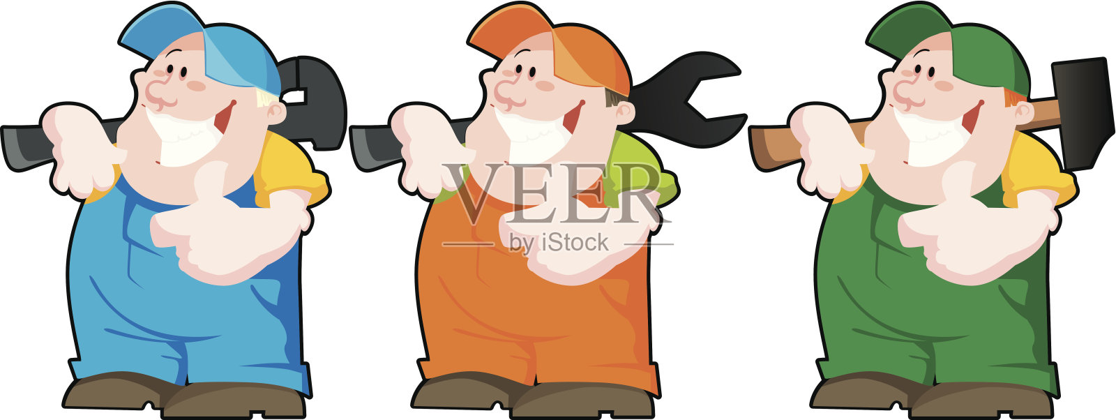 有趣的工人设计元素图片