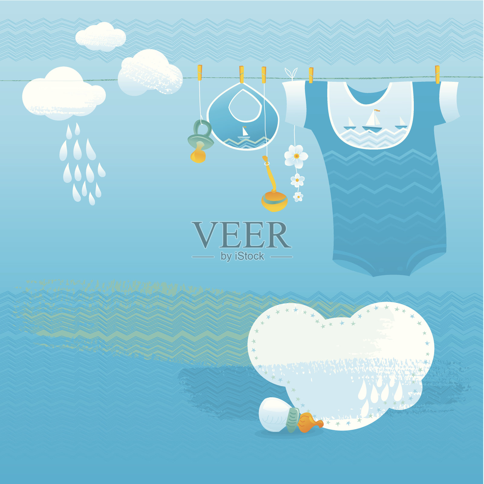 男婴贺卡插画图片素材