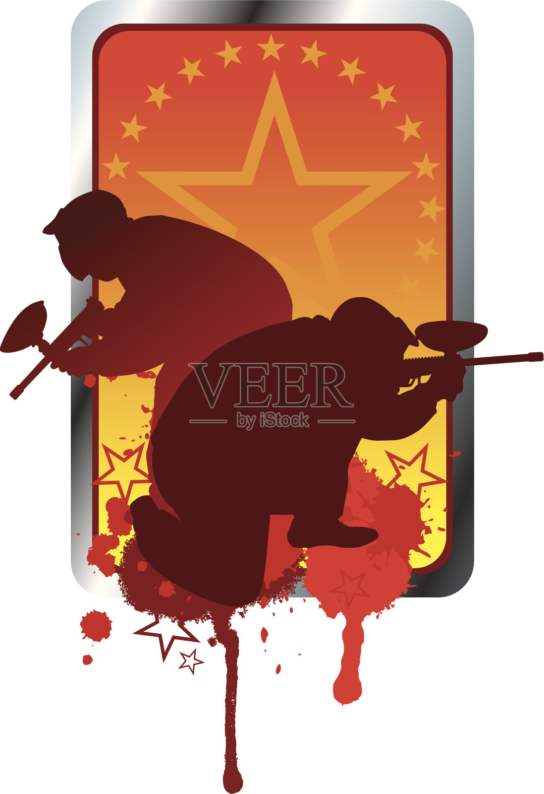 彩弹射击会徽插画图片素材