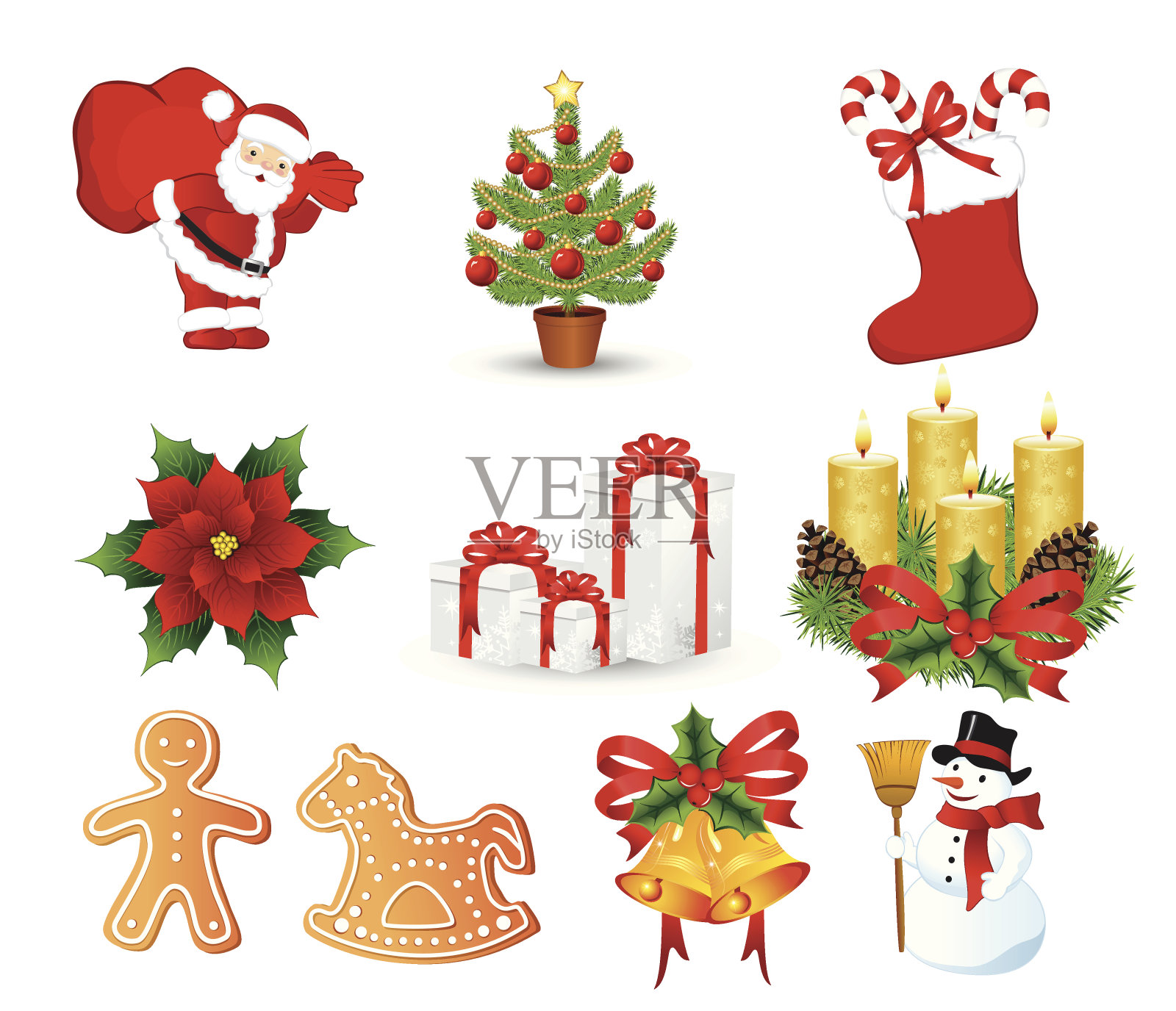 圣诞节图标设置插画图片素材