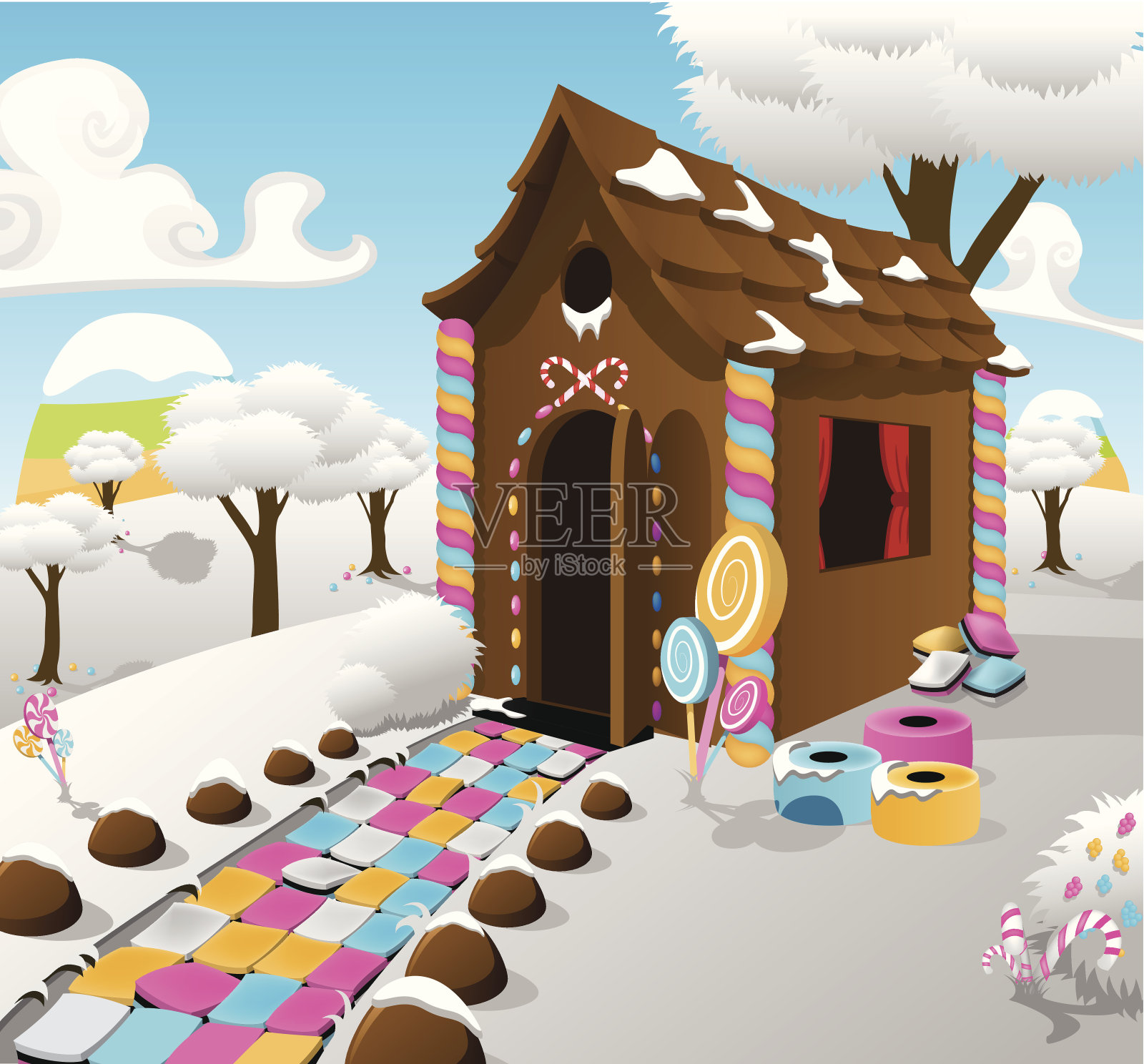 糖果小屋插画图片素材