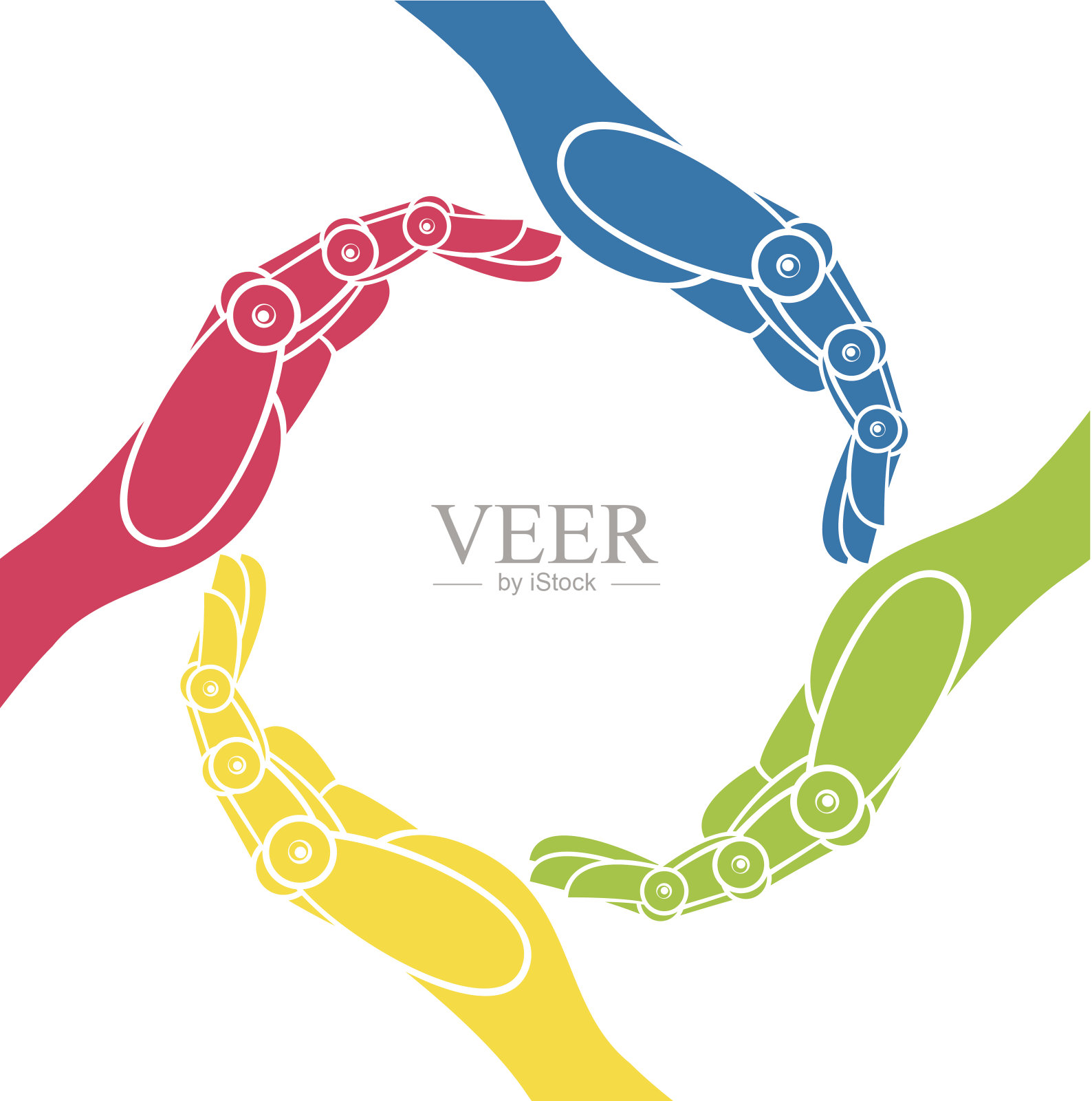 双手围成一个圈插画图片素材