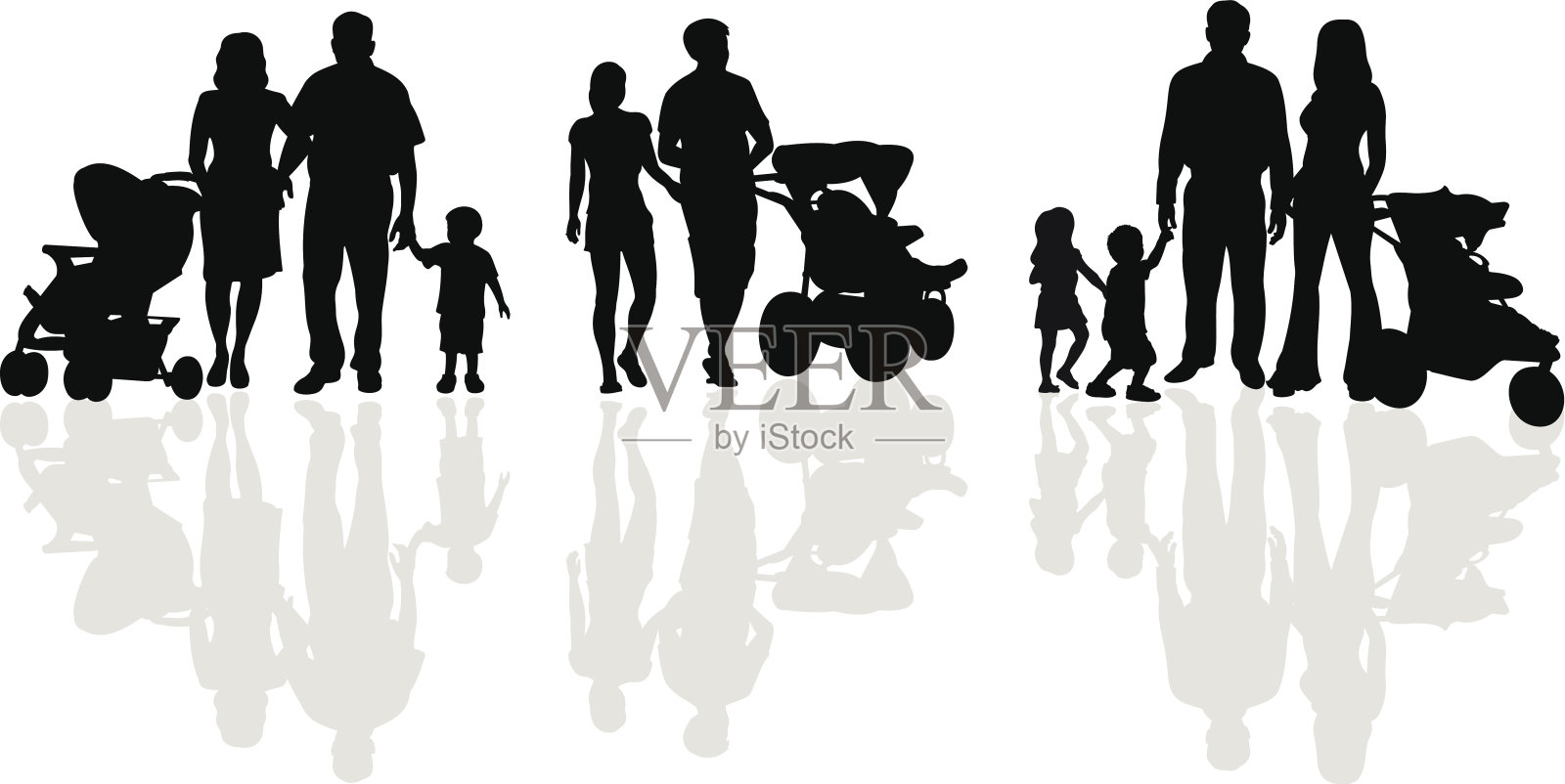 年轻的家庭插画图片素材