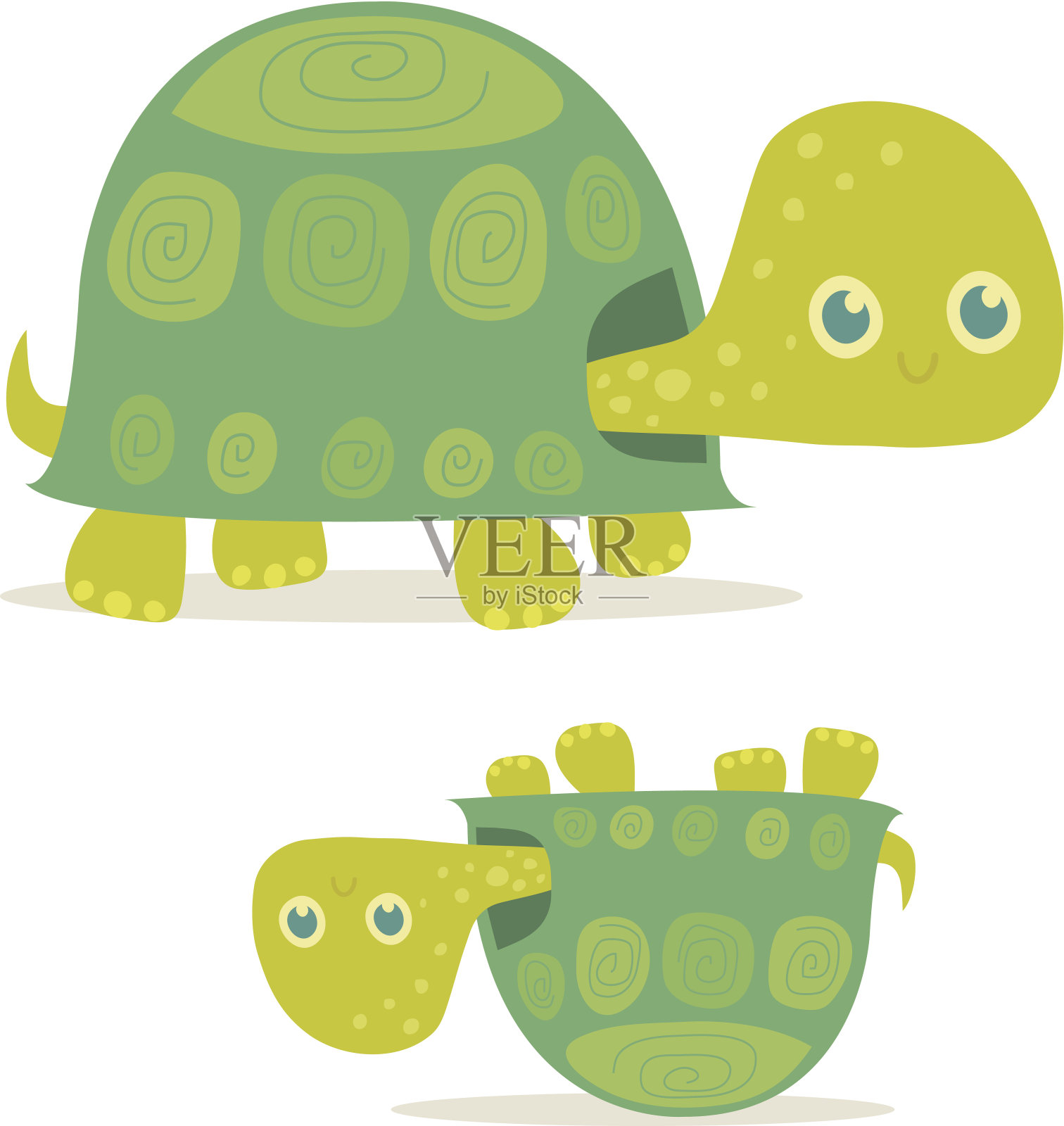 快乐的乌龟插画图片素材
