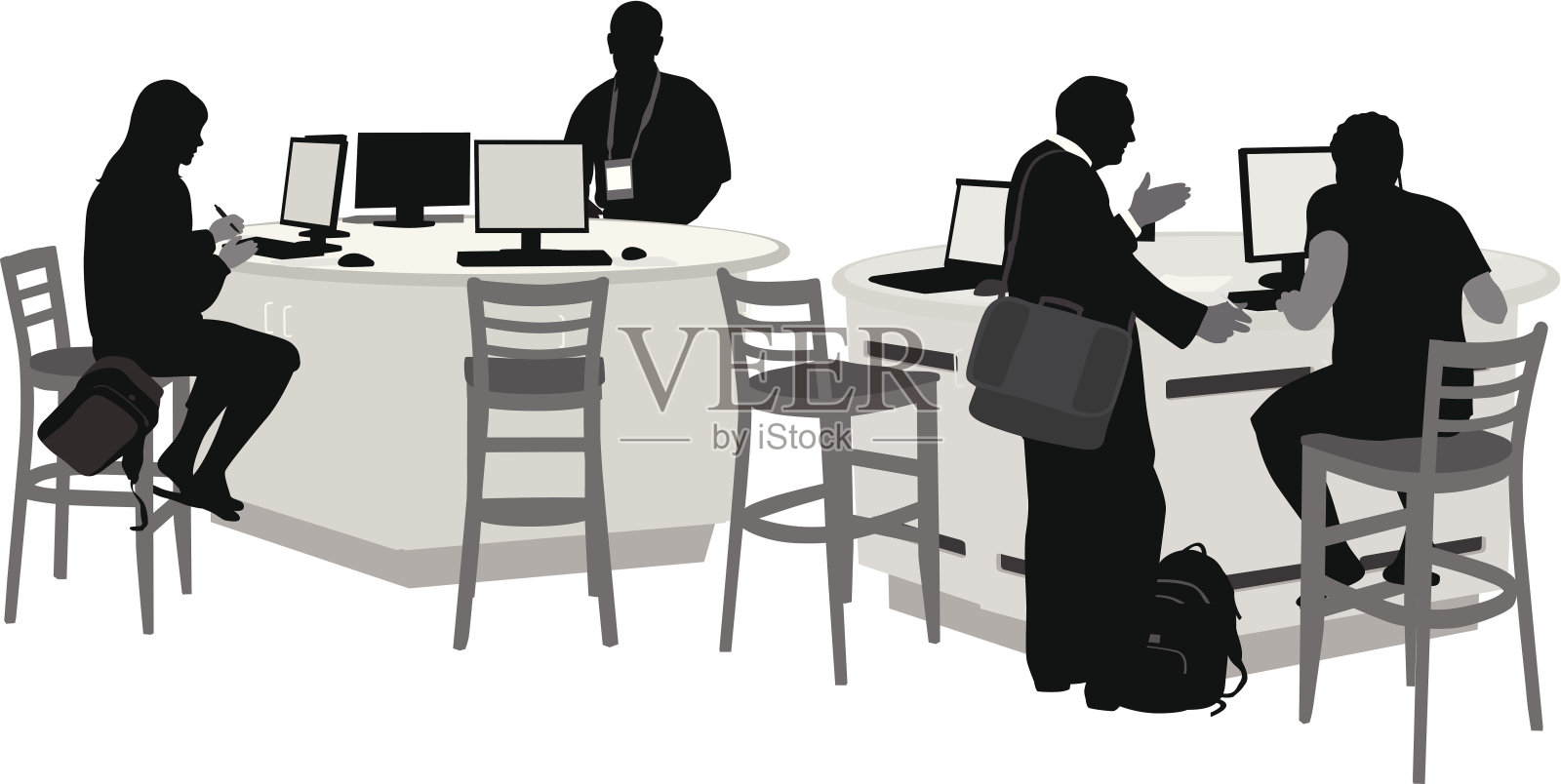 公共使用矢量剪影插画图片素材