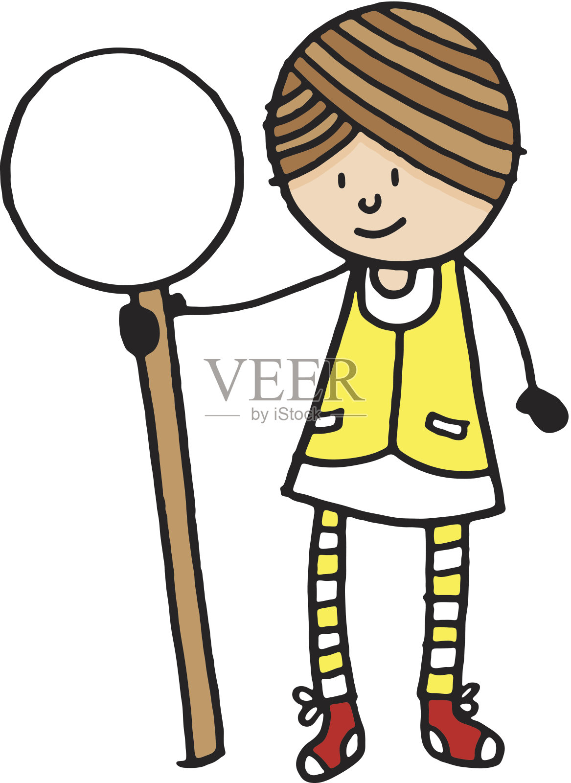 棒棒糖的女士插画图片素材