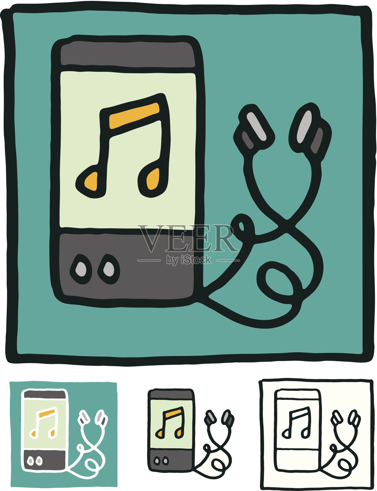 MP3播放器图标插画图片素材