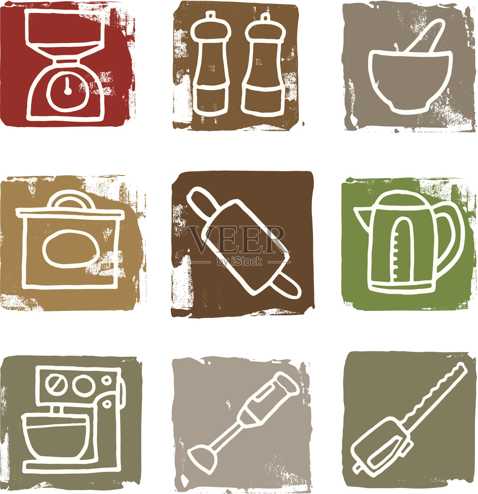 在厨房的东西图标块设置图标素材