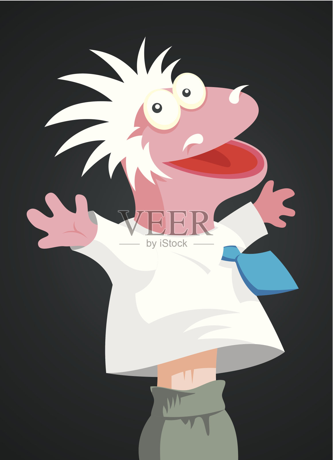 娃娃教授插画图片素材