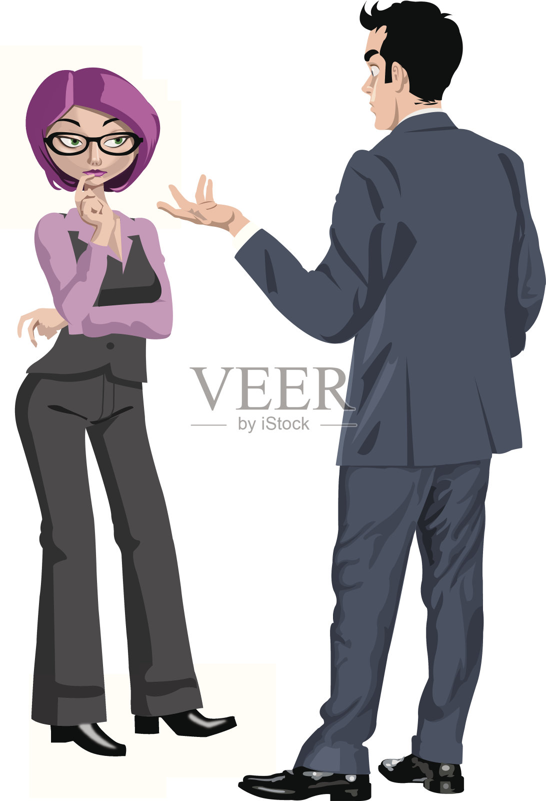 咨询商人和妇女插画图片素材